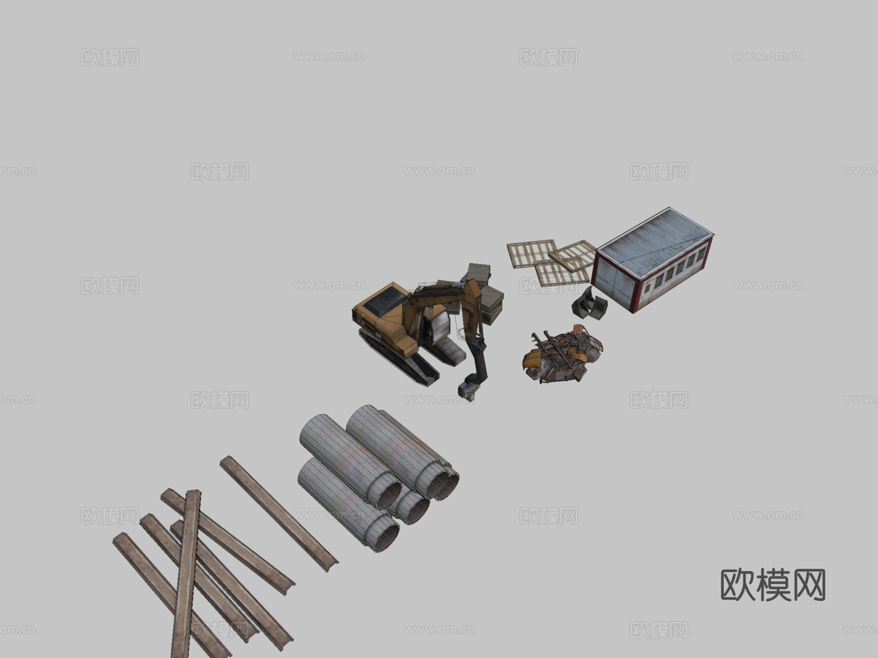 低多边形建筑资产su模型