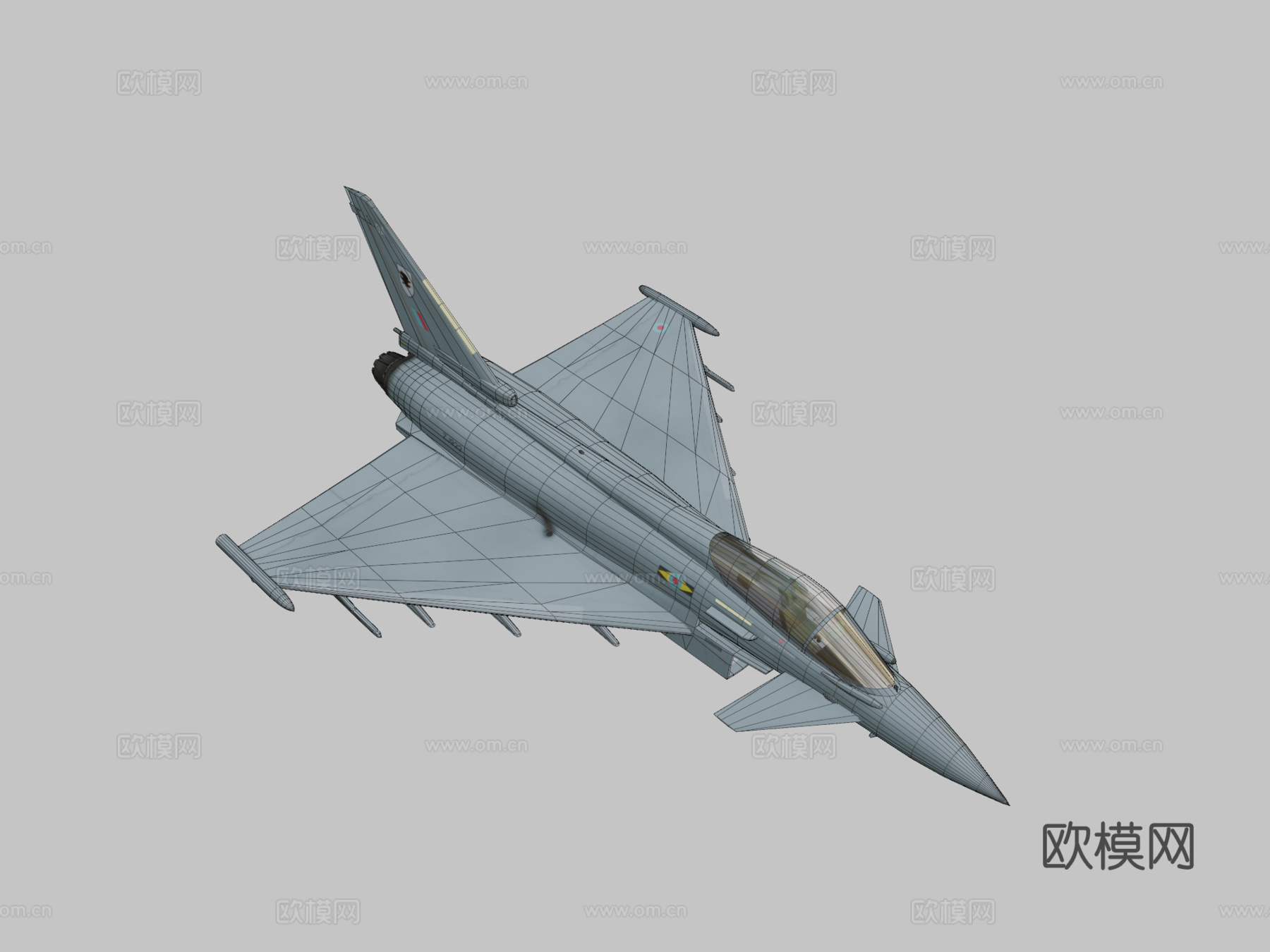 欧洲台风战斗机游戏道具su模型