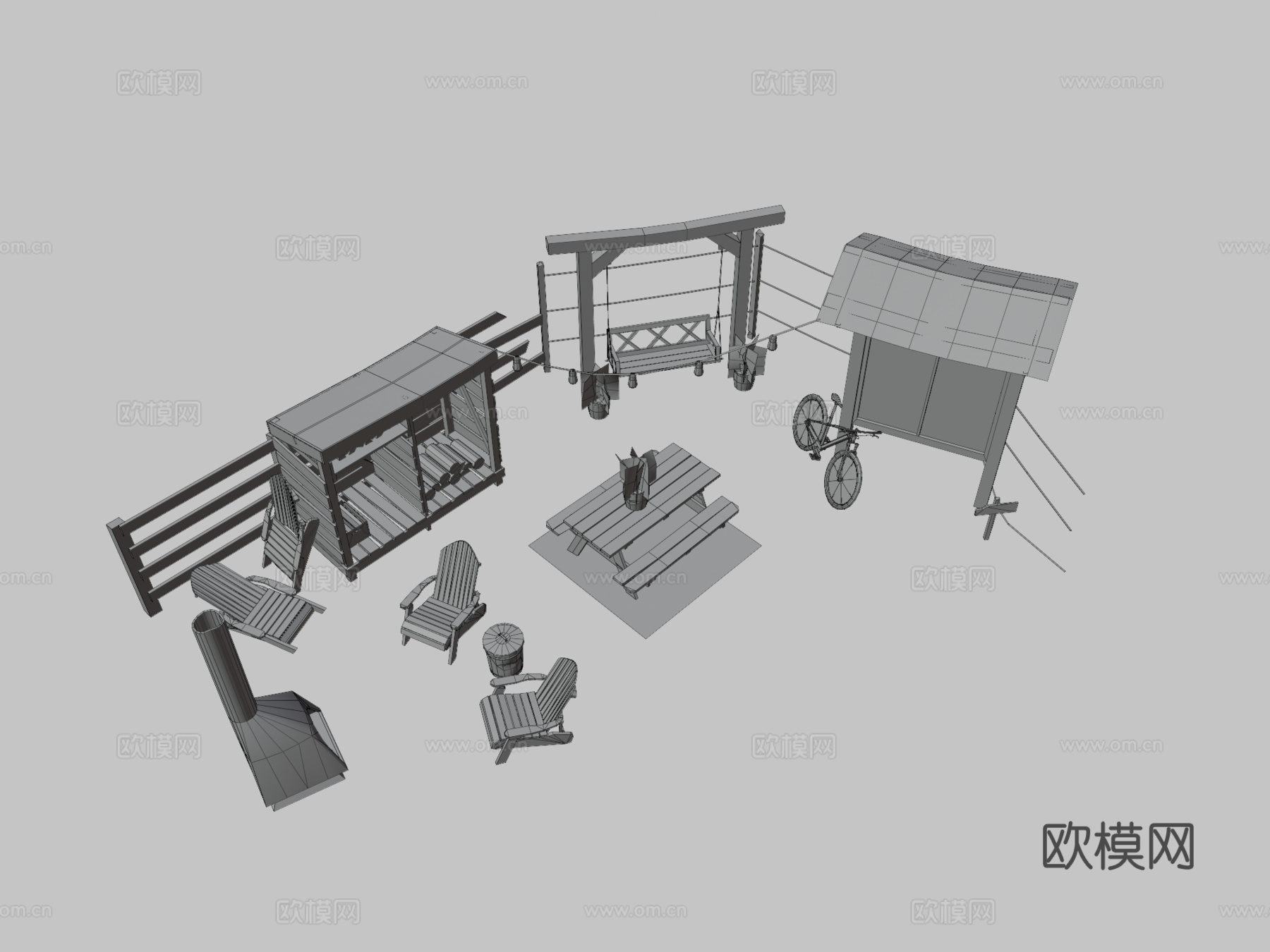 DAE 5成品道具-生态房屋su模型