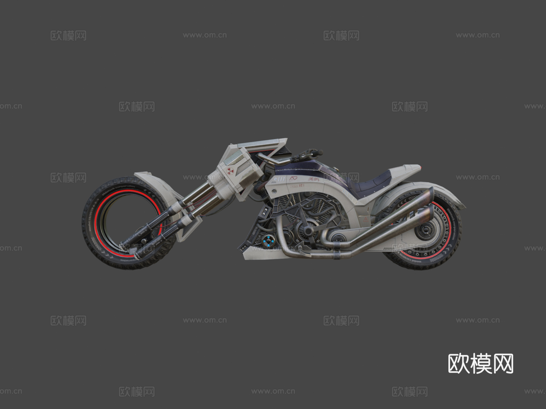 赛博朋克风格摩托车su模型