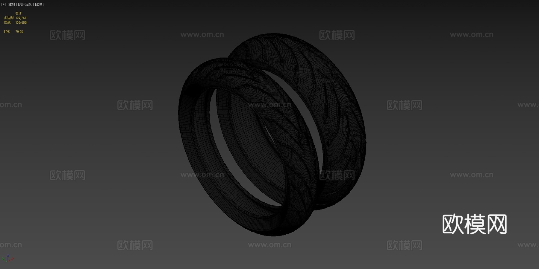 运动摩托车轮胎su模型