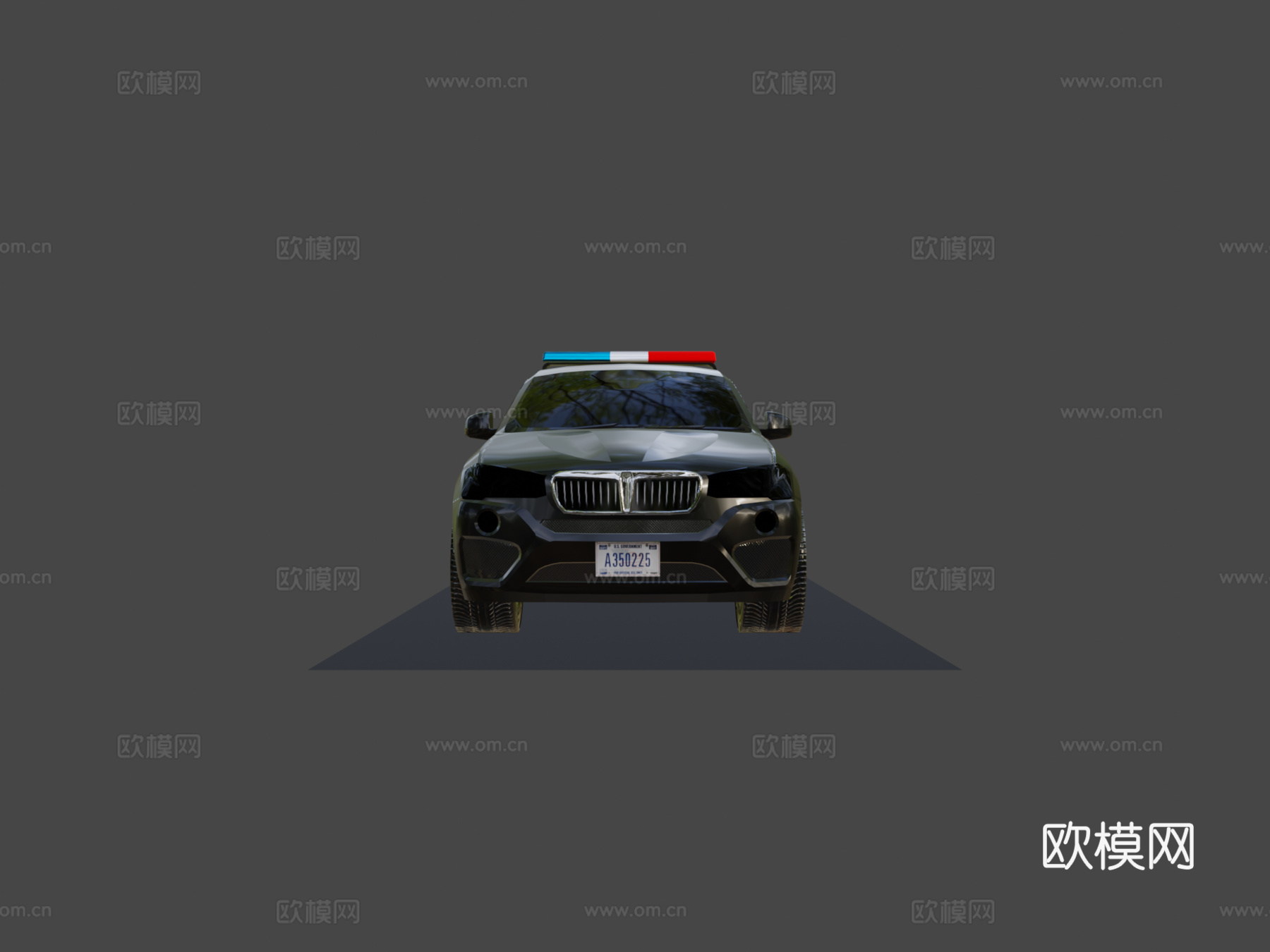 低多边形通用SUV警车su模型