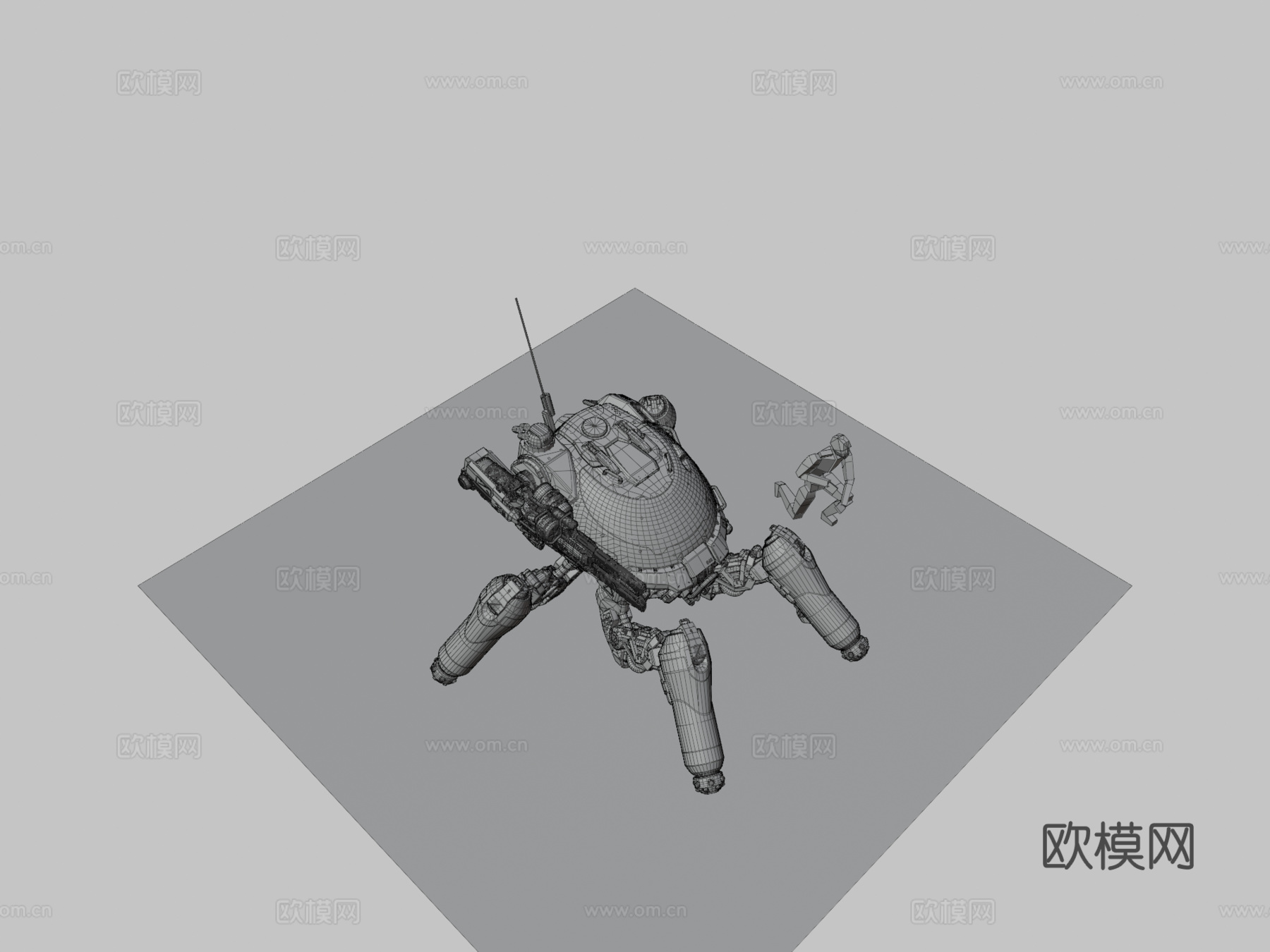 PAQ四足机甲su模型