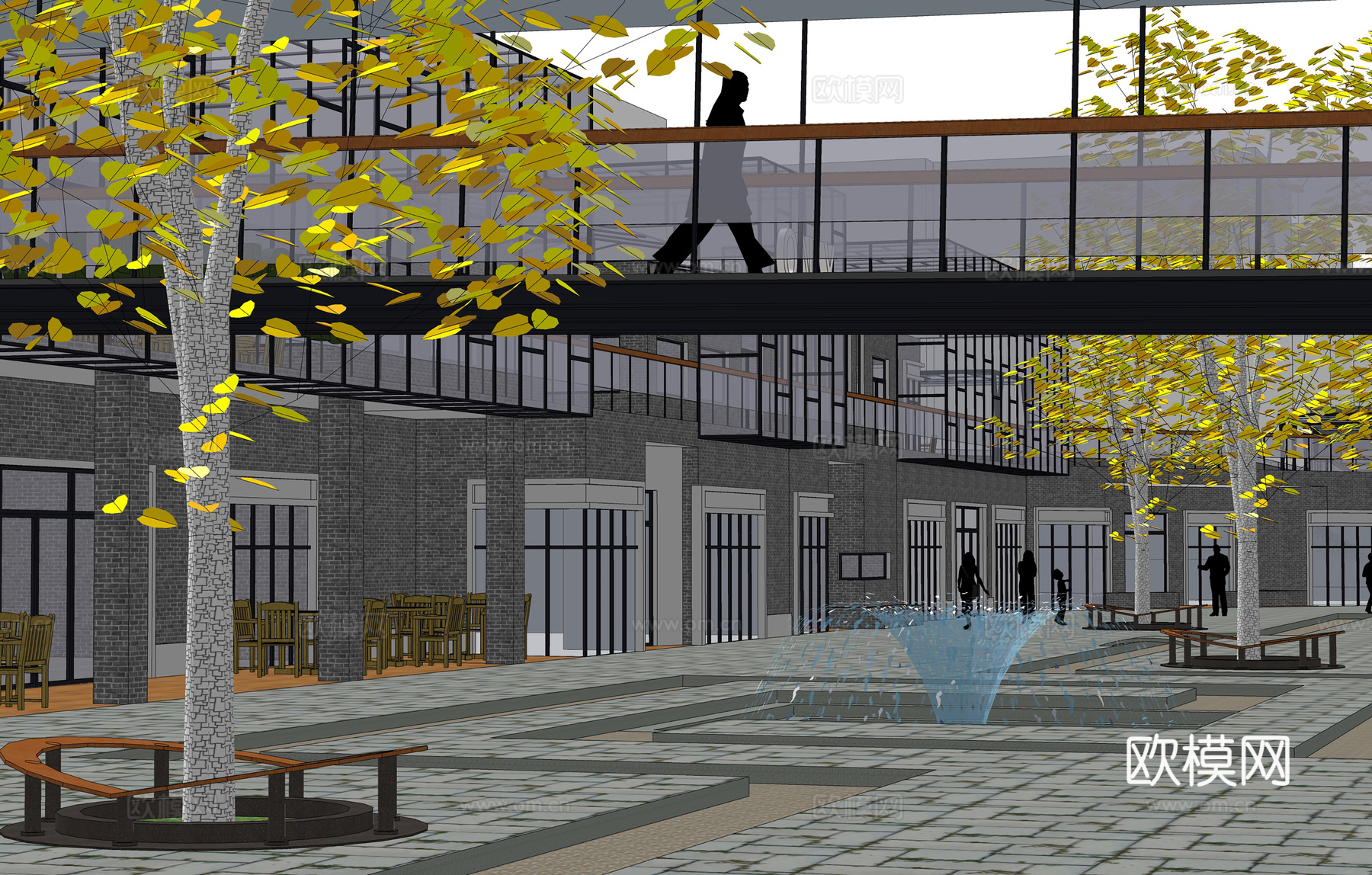 工业风文创街区su模型