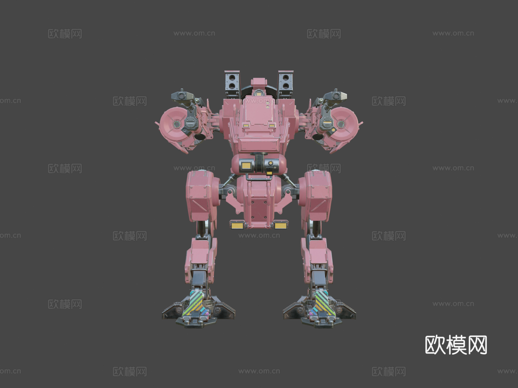 粉色机甲su模型