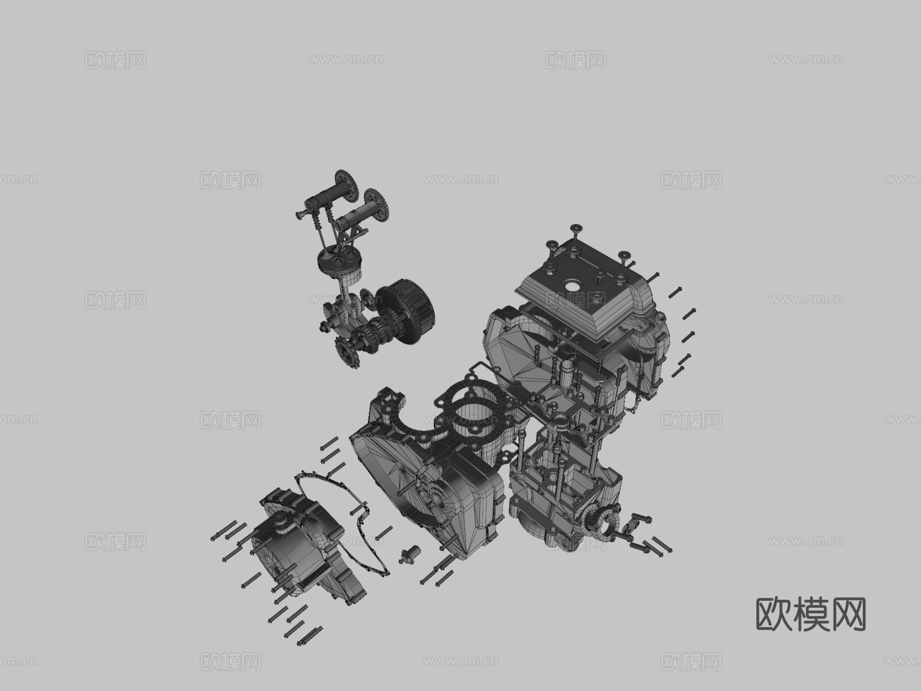 KTM 390 系列摩托车发动机su模型