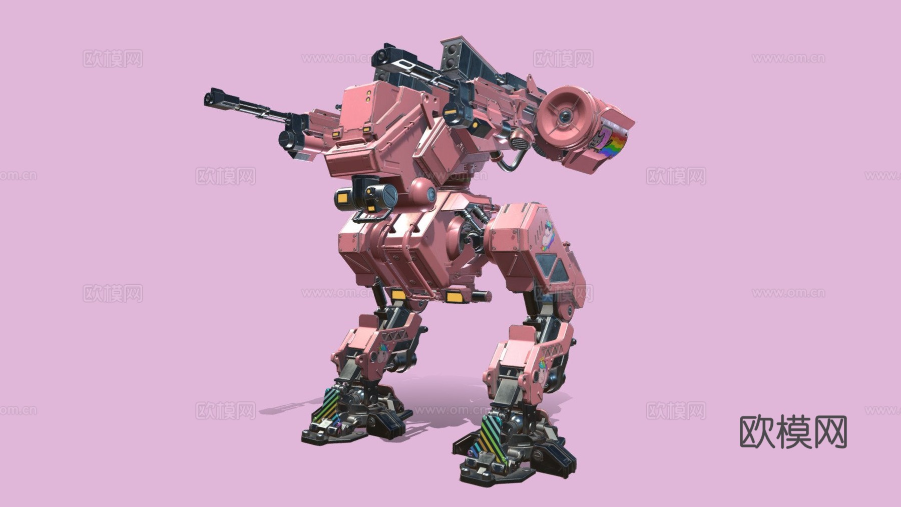 粉色机甲su模型