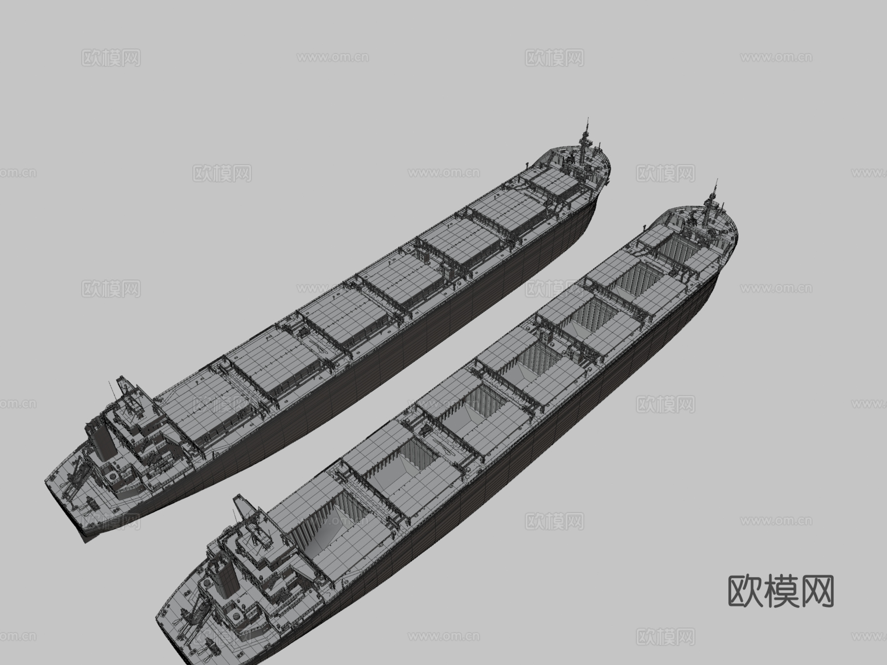 散货船红色su模型