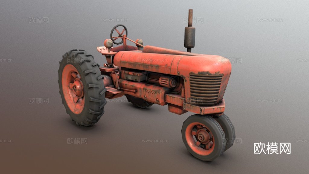 旧生锈拖拉机su模型