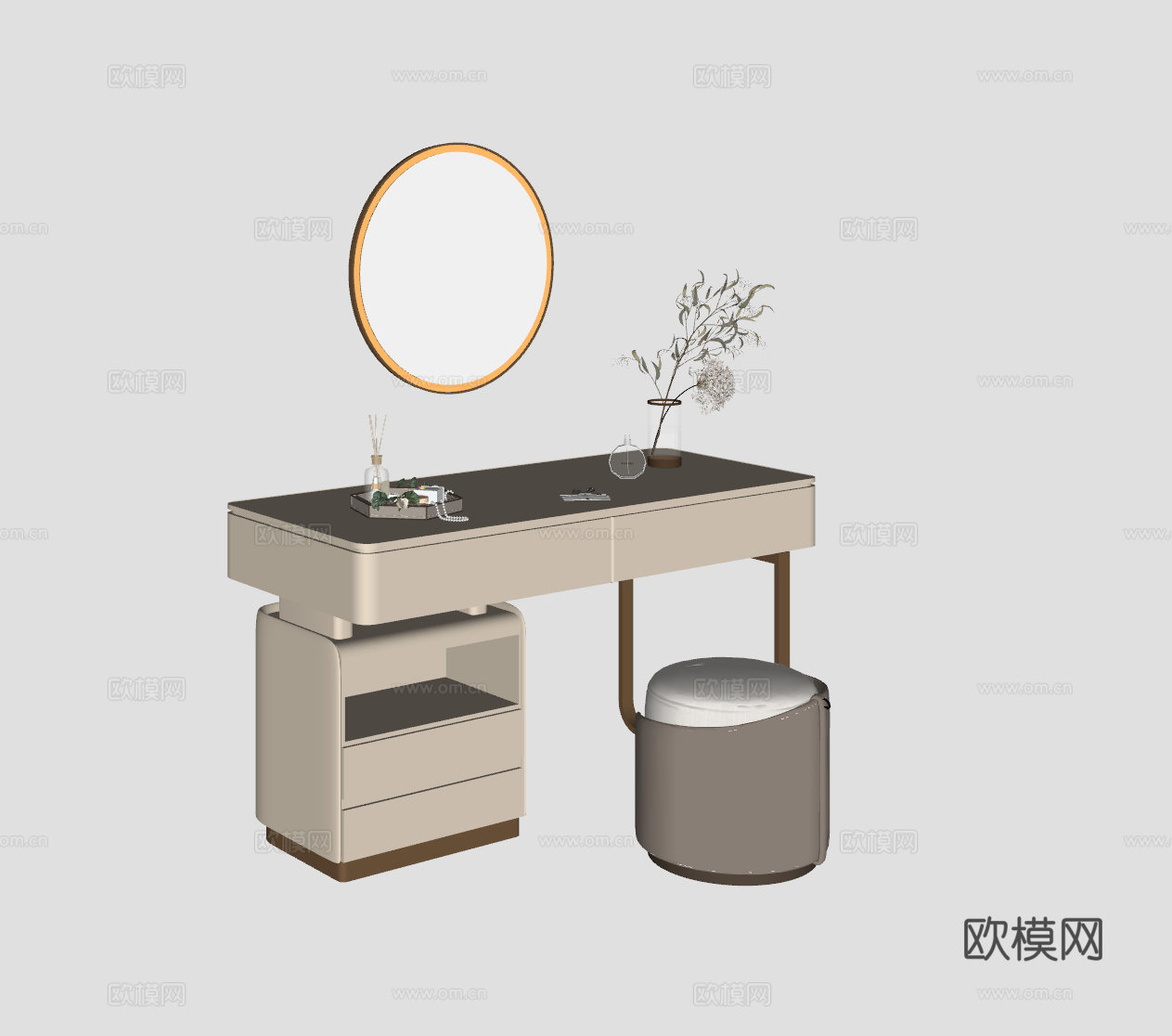 现代梳妆台su模型
