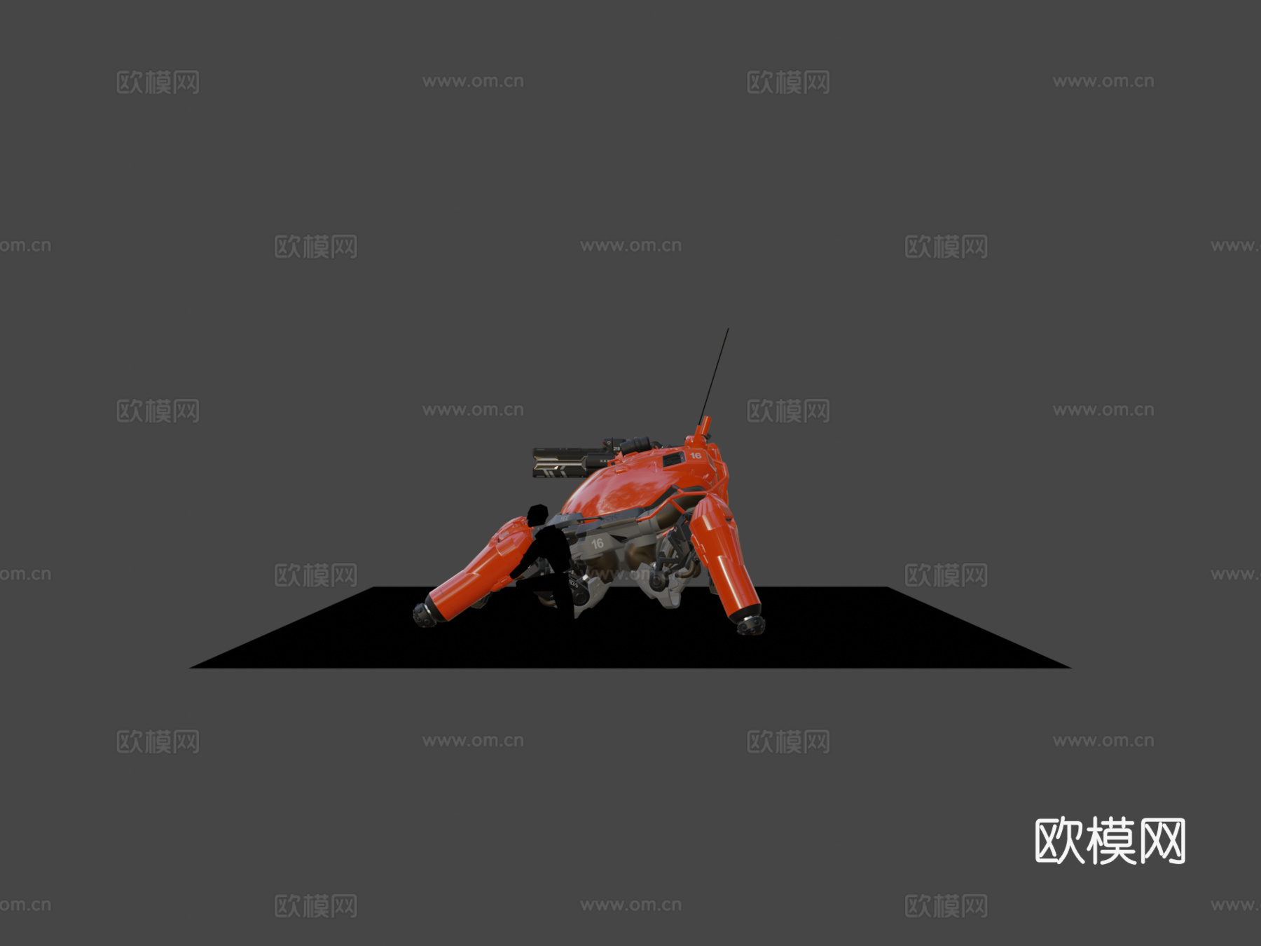 PAQ四足机甲su模型