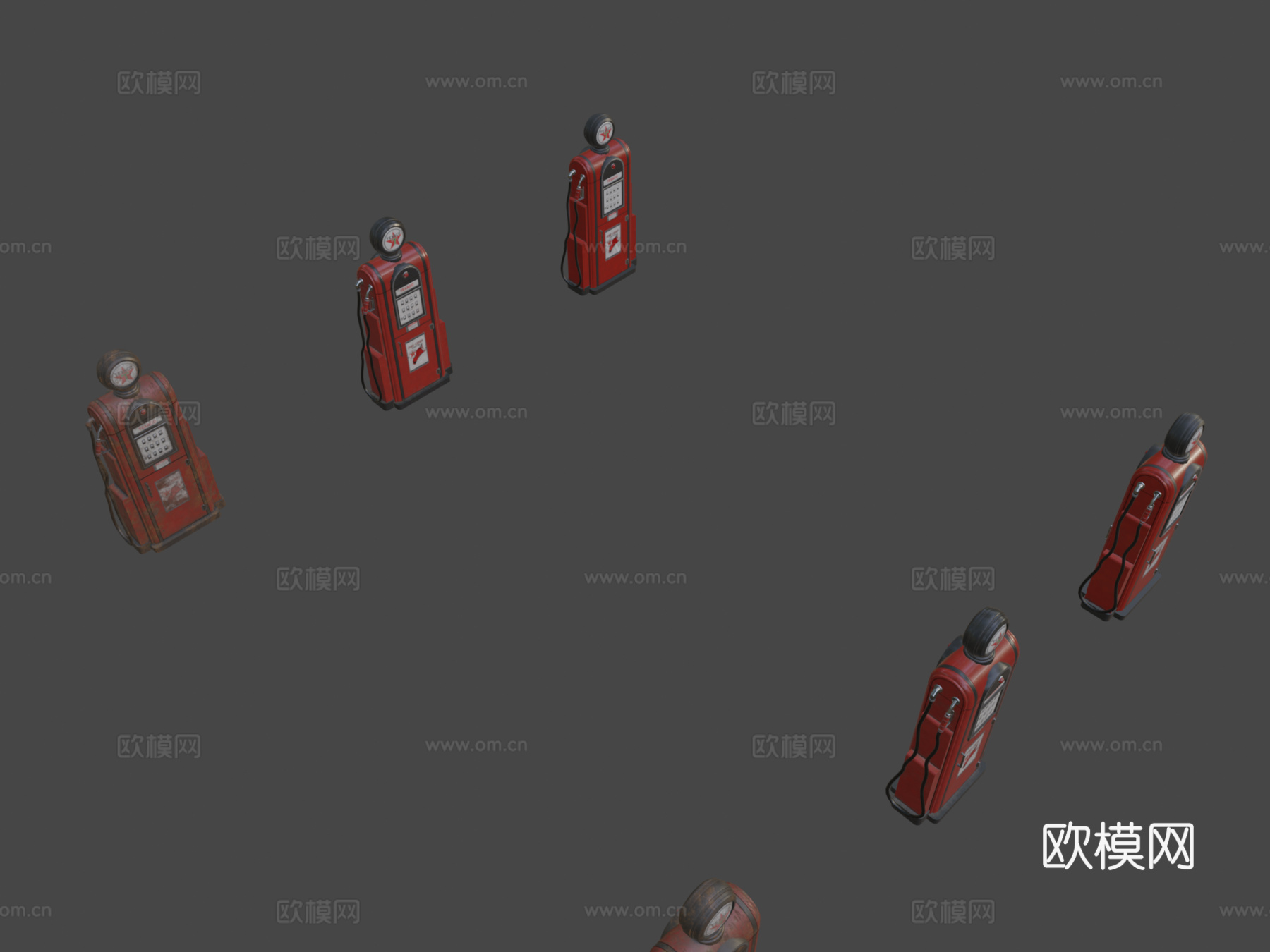 加油泵 - 德士古60年代（清洁、使用过和脏污）su模型