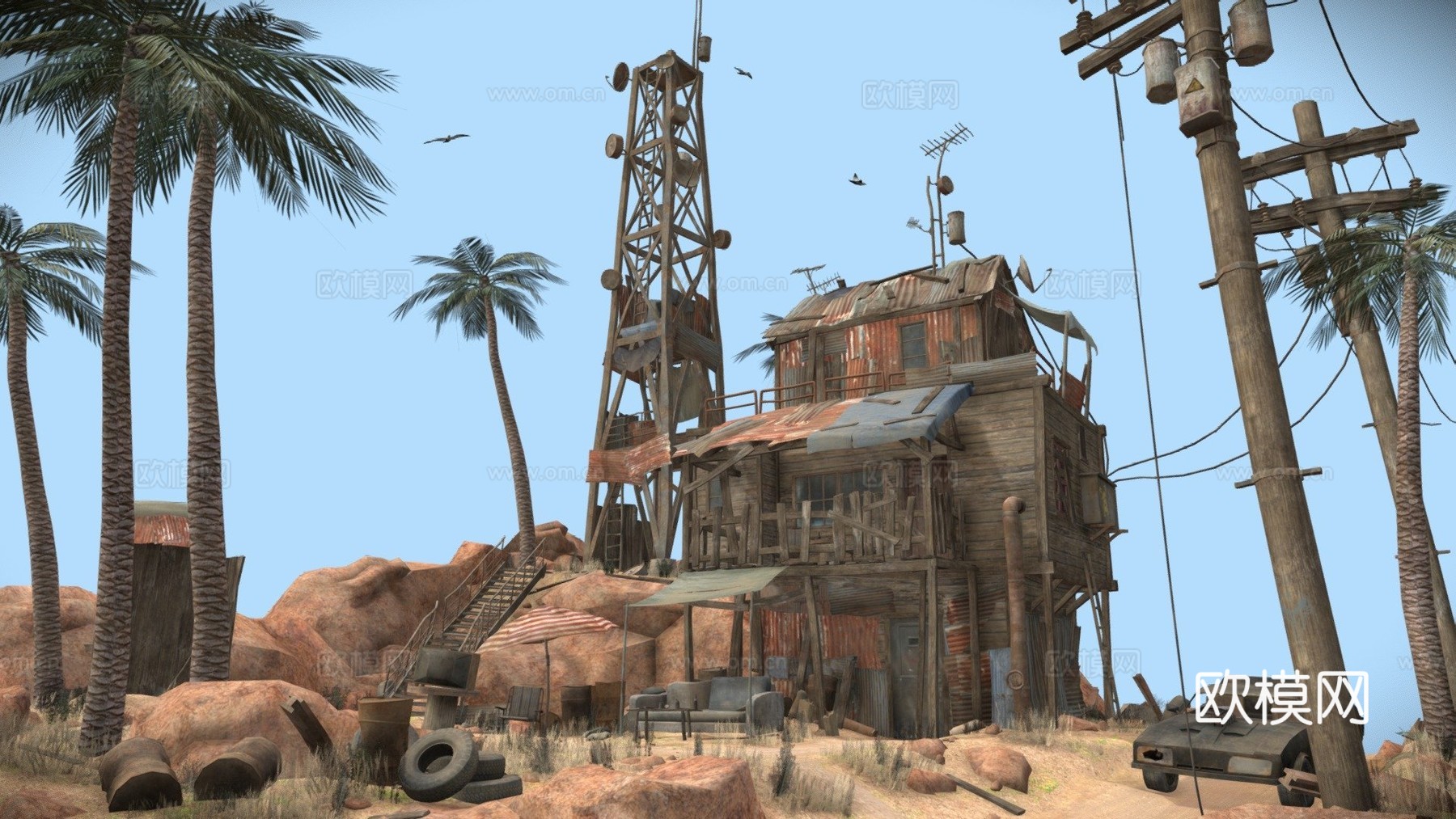 DAE立体模型-锈生su模型