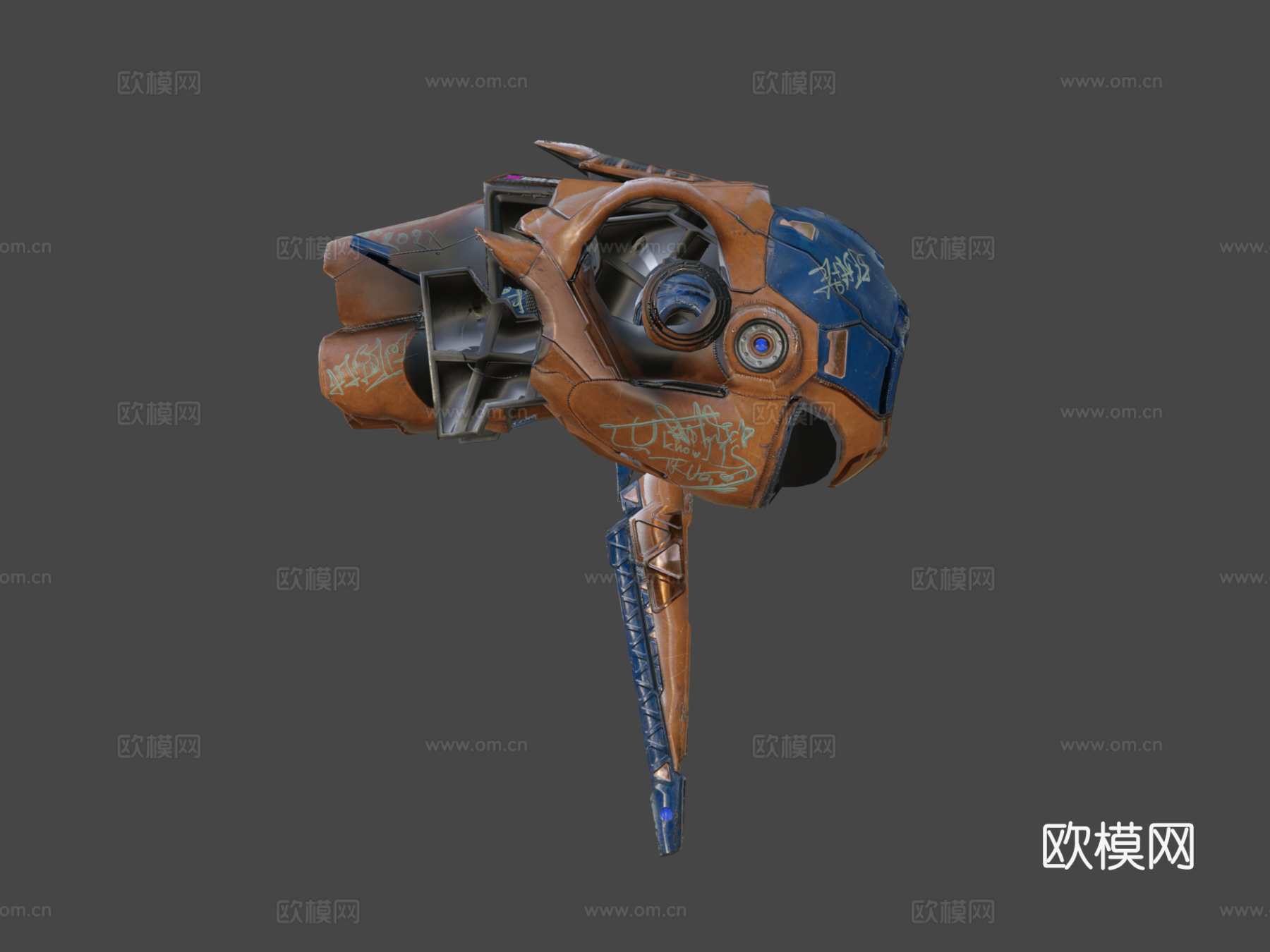 科幻潜艇无人机su模型