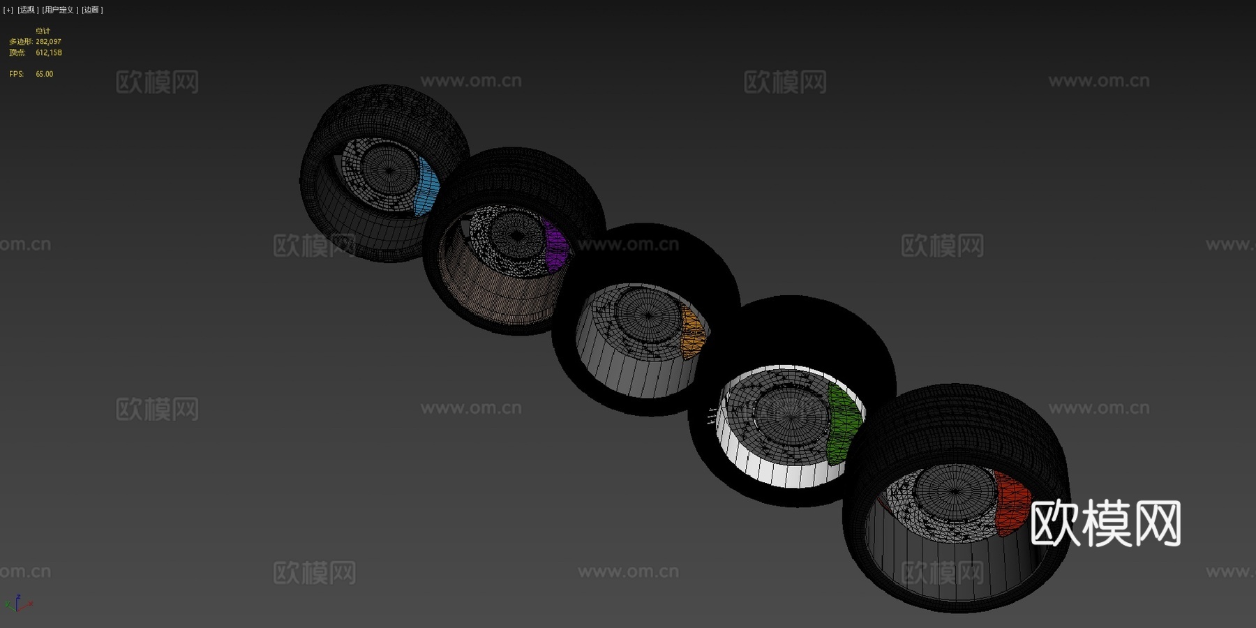 个车轮运动用于调校汽车su模型