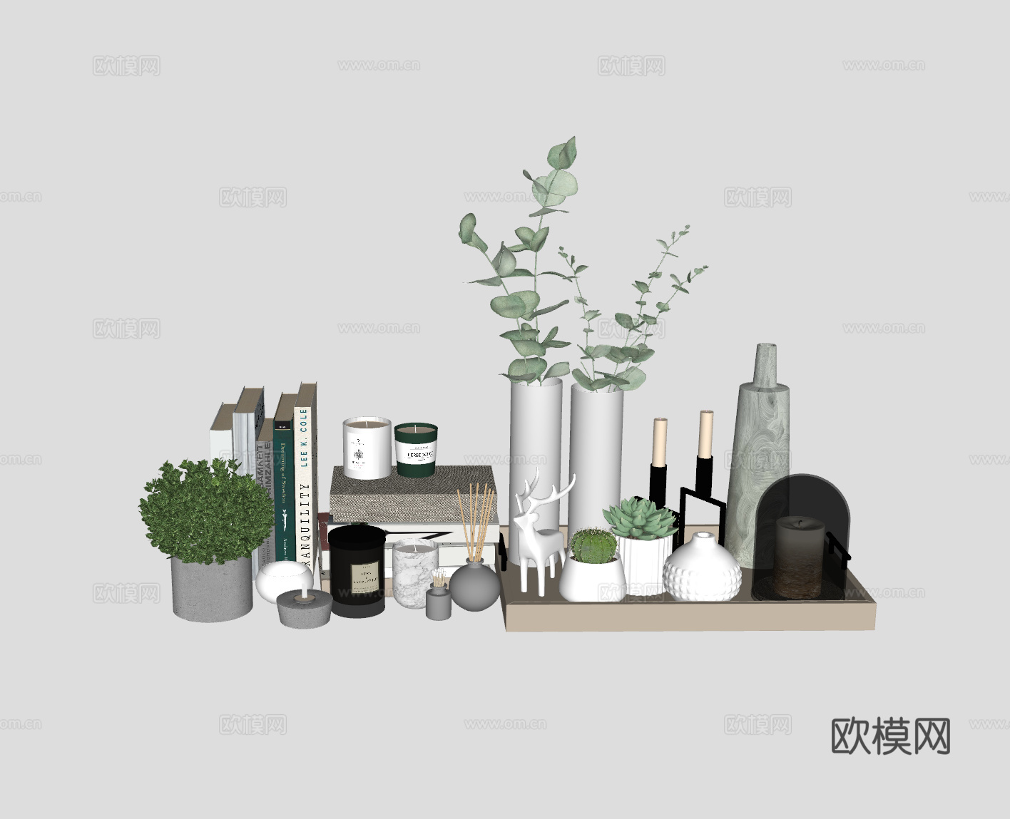 现代摆件su模型