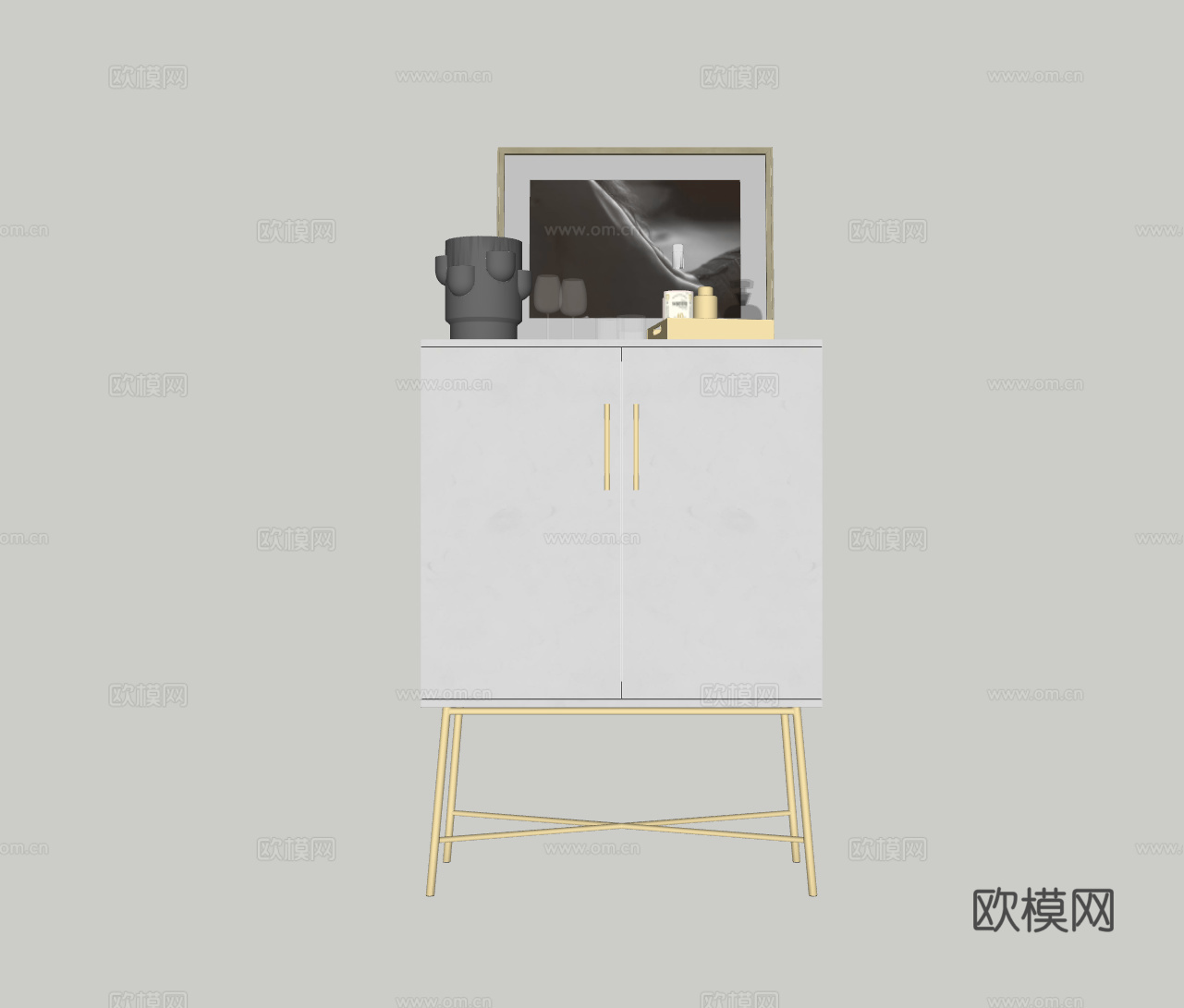 现代装饰柜su模型