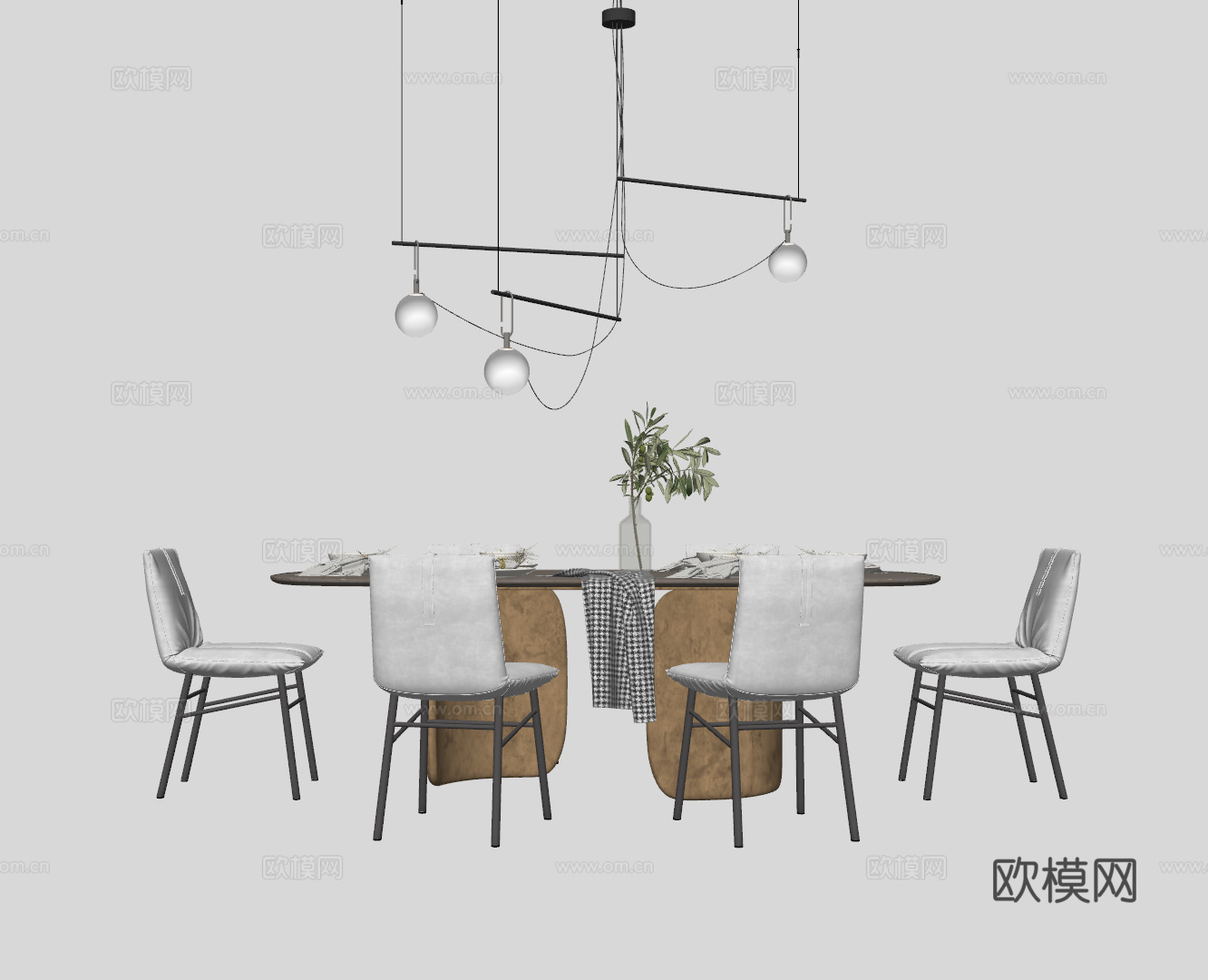 现代餐桌su模型