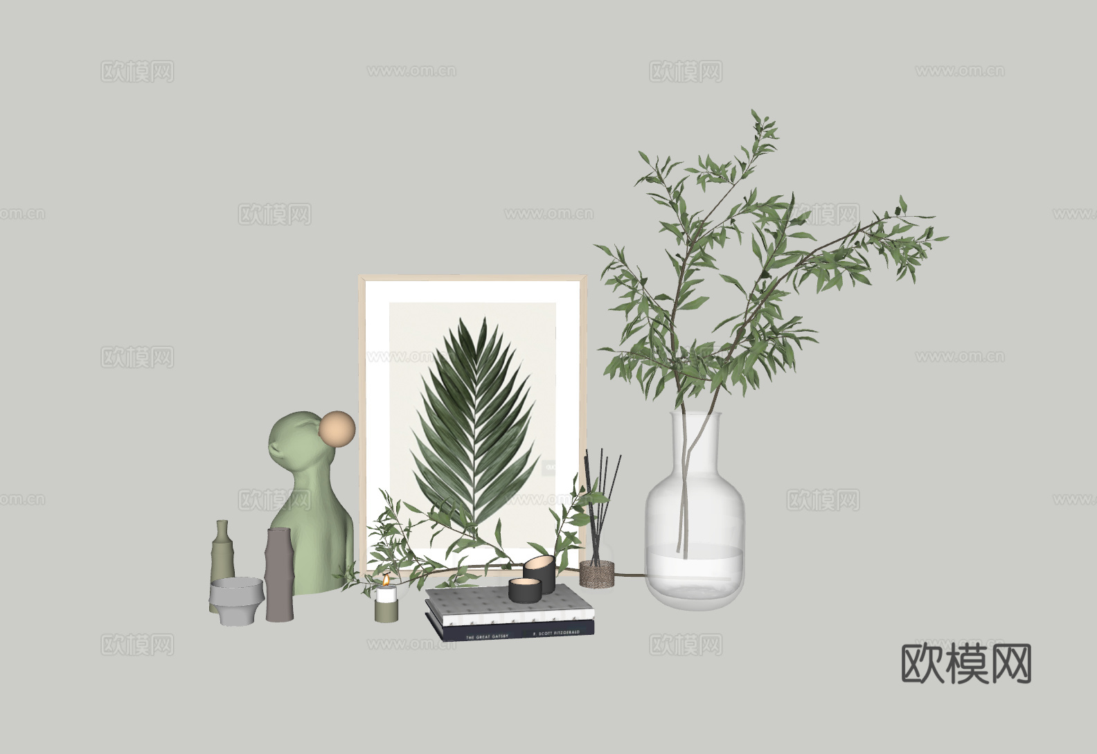 现代摆件su模型