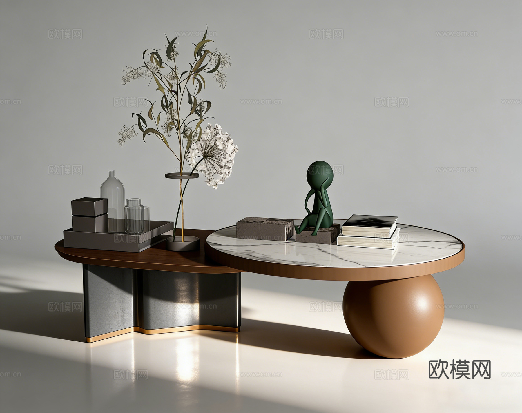 现代茶几su模型