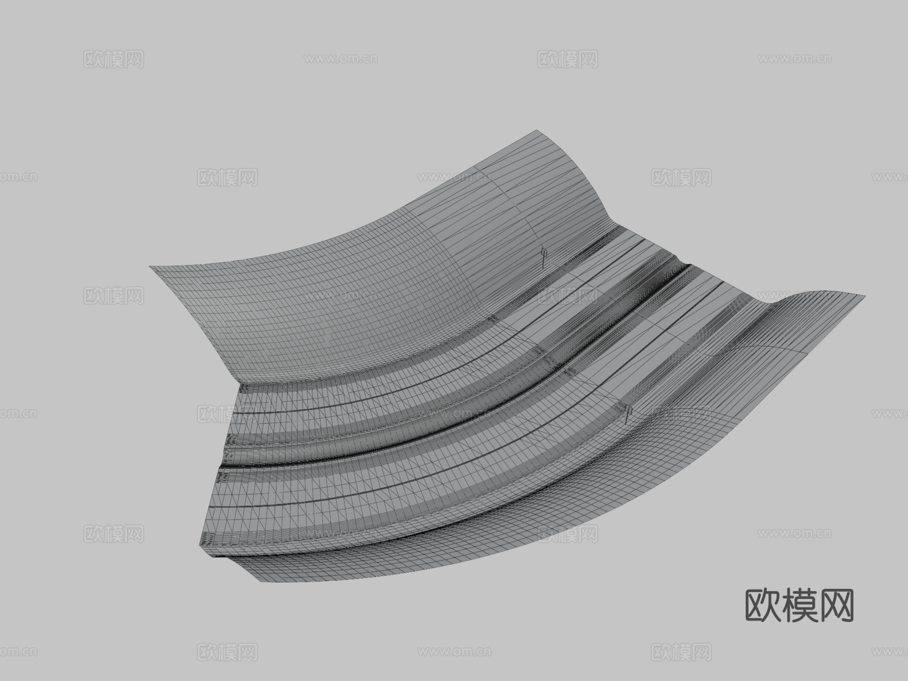 美国四车道公路su模型
