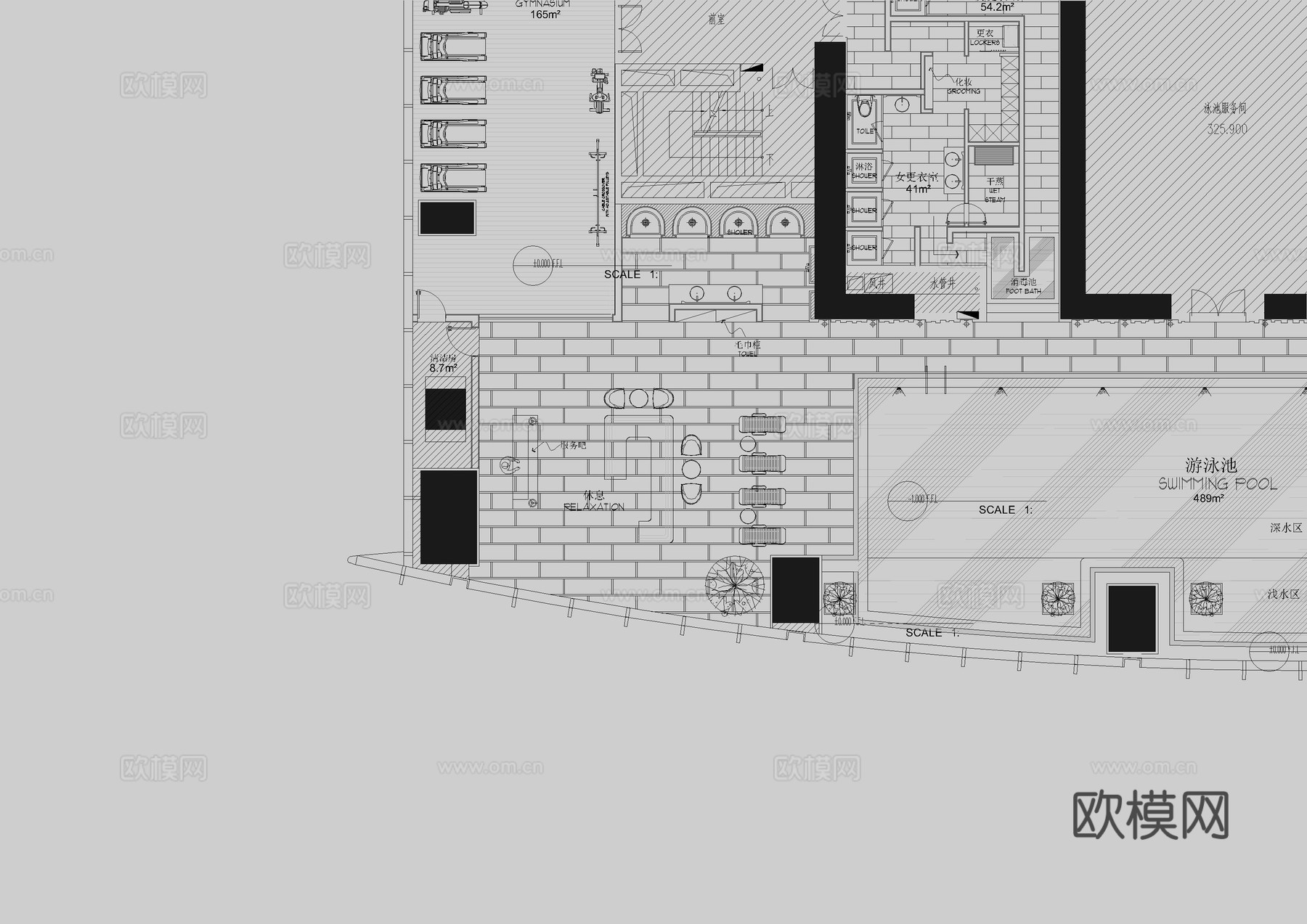 京基100游泳池平布方案cad施工图
