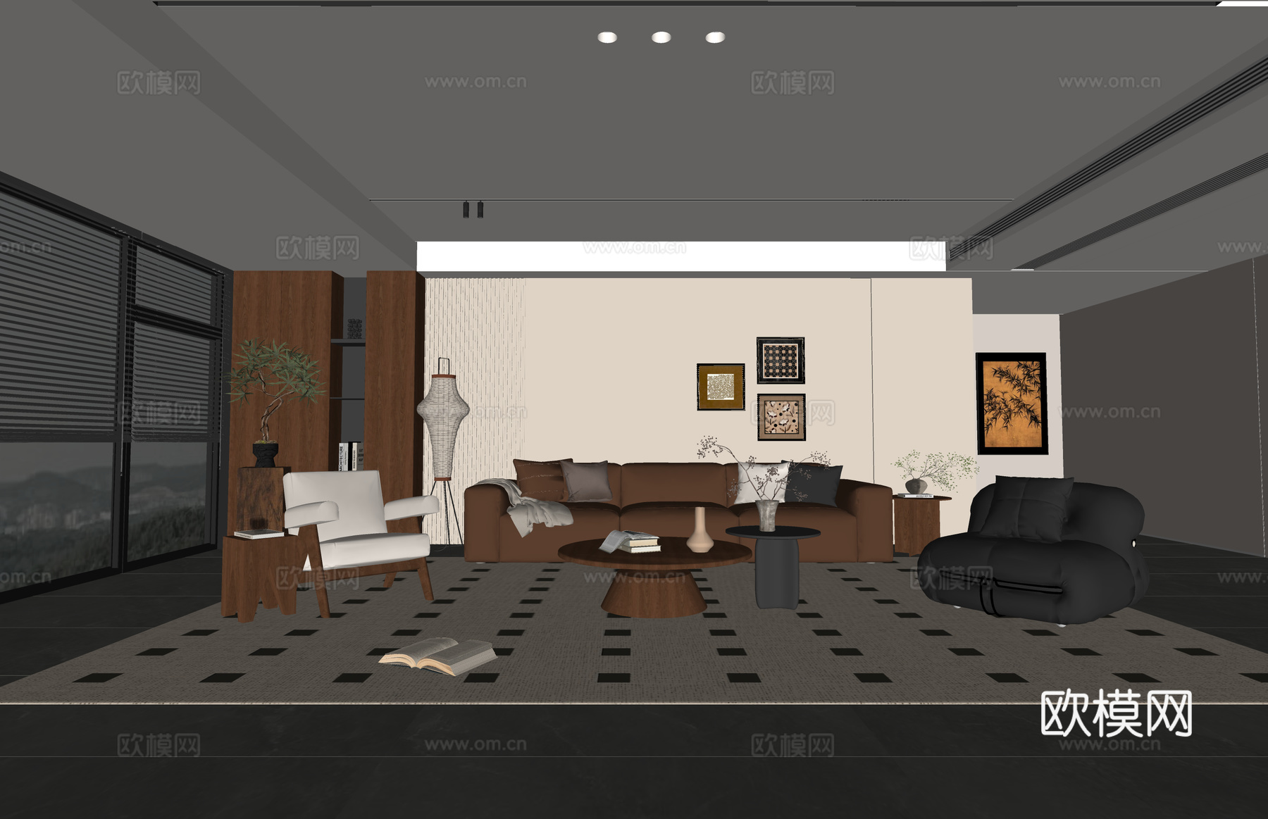 卧室 餐厅 茶室 门窗su模型