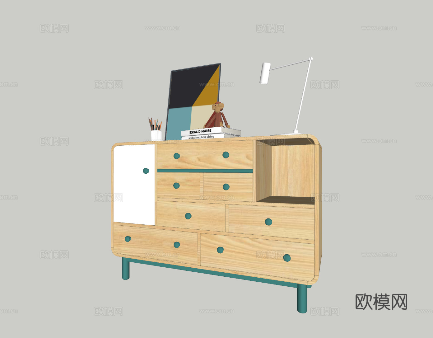 现代装饰柜su模型