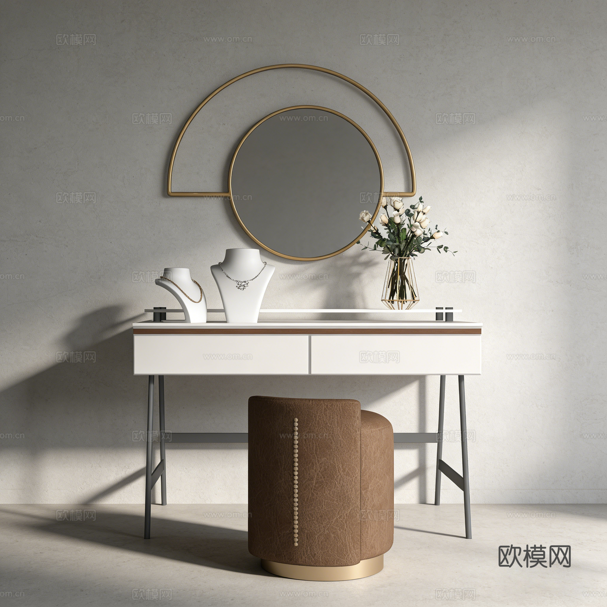 现代梳妆台su模型
