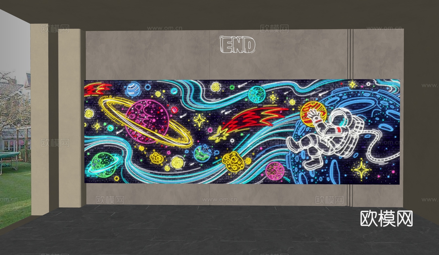 霓虹灯    艺术  卡通   室内外炫彩霓虹灯su模型