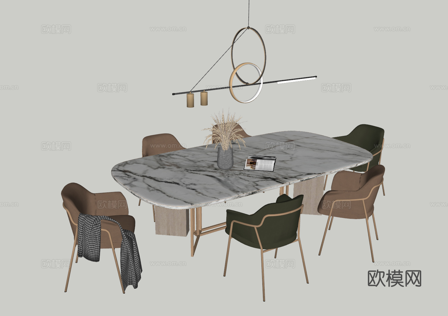现代餐桌su模型