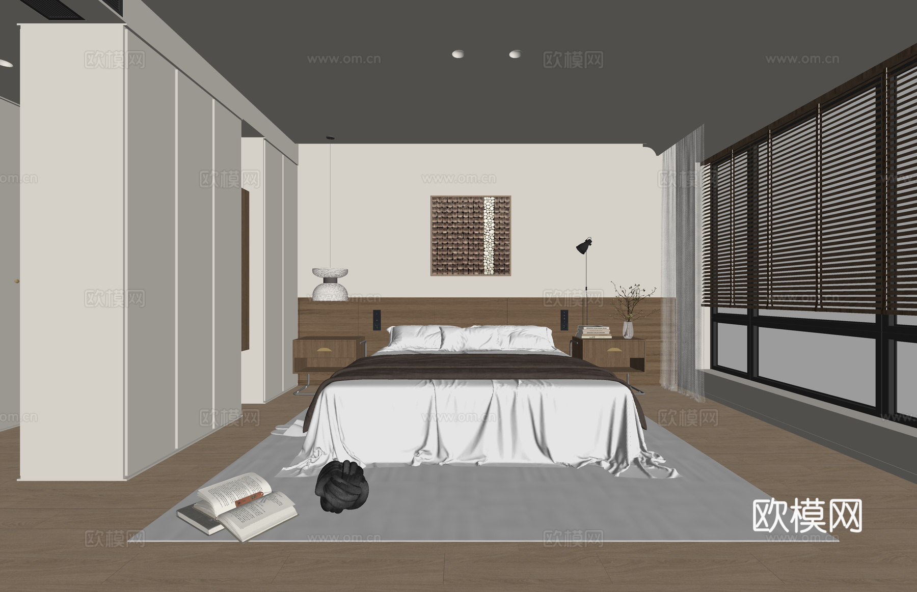 家装 客卧 主卧 次卧 卧室su模型