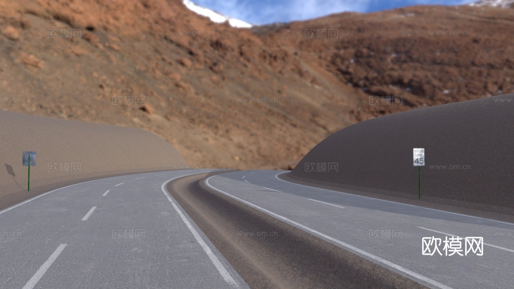 美国四车道公路su模型