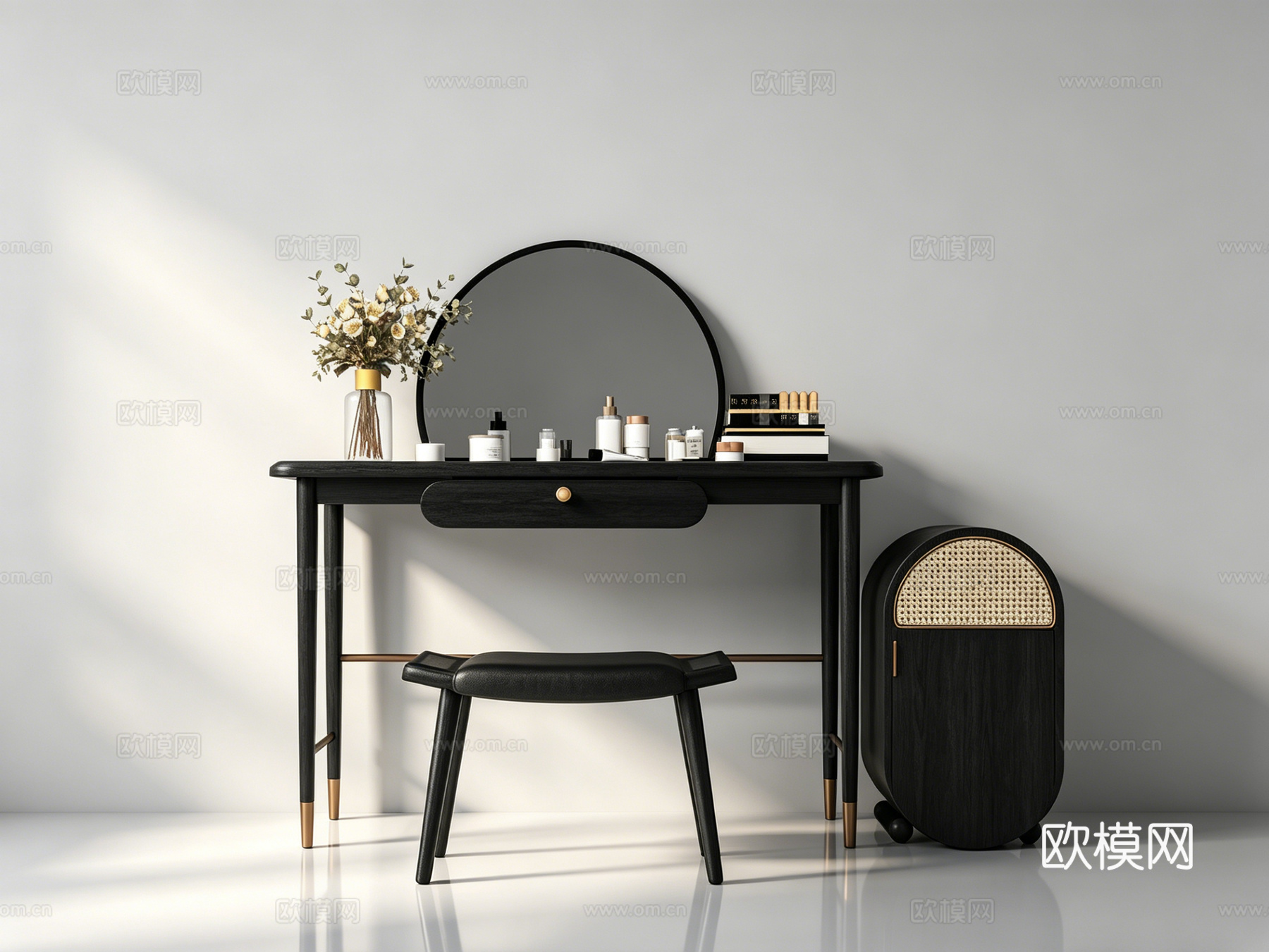 中古风梳妆台su模型