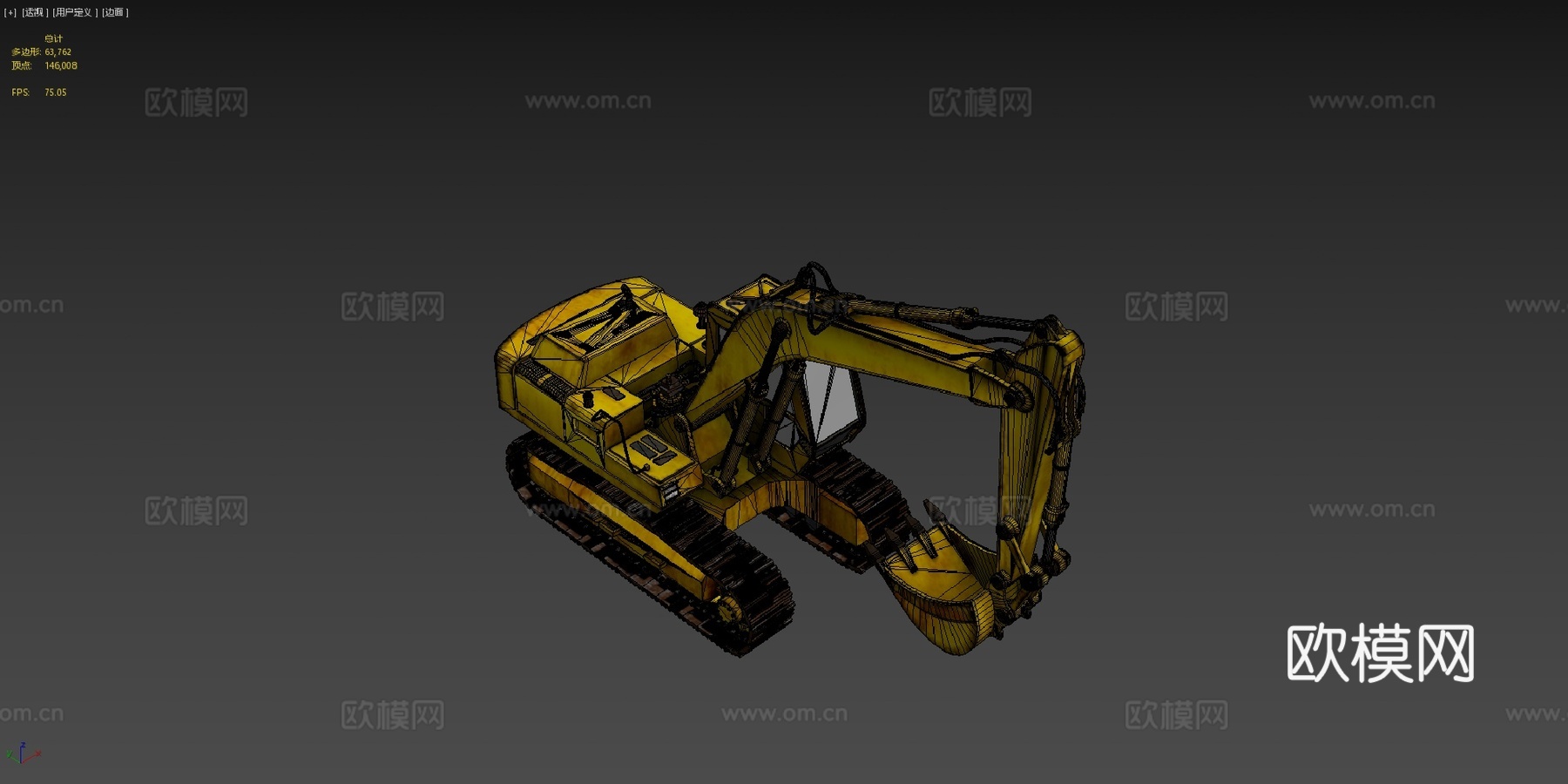 挖掘机起重机执勤中su模型
