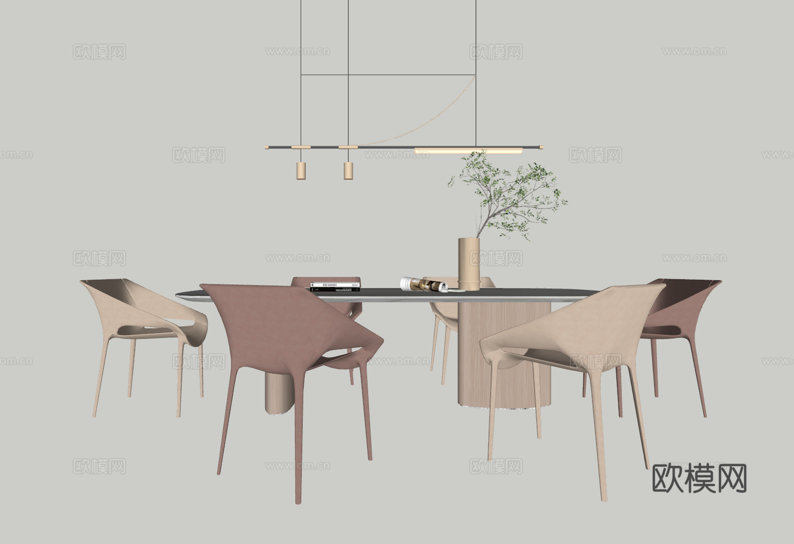 现代餐桌su模型