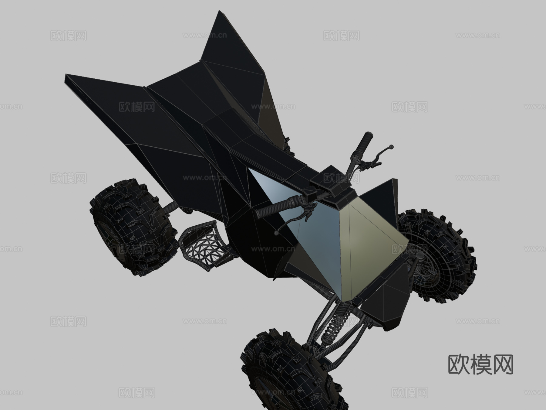 特斯拉赛博四轮车-赛博卡车全地形车su模型