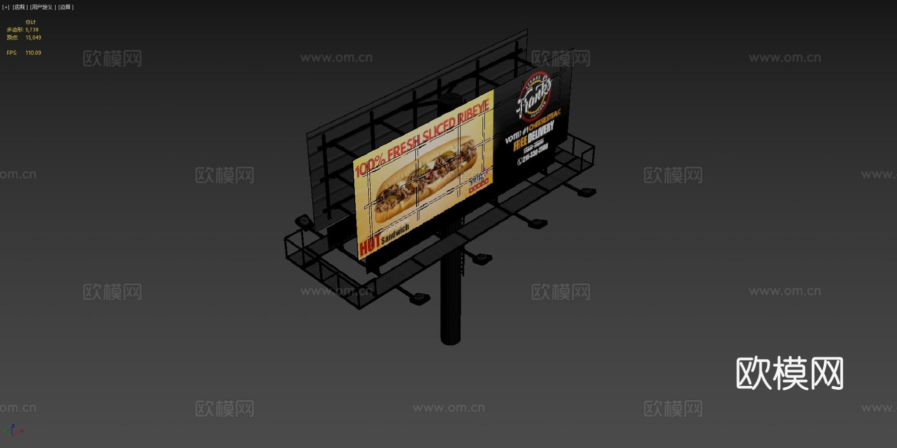 广告牌（包含.psd分层纹理贴图）su模型