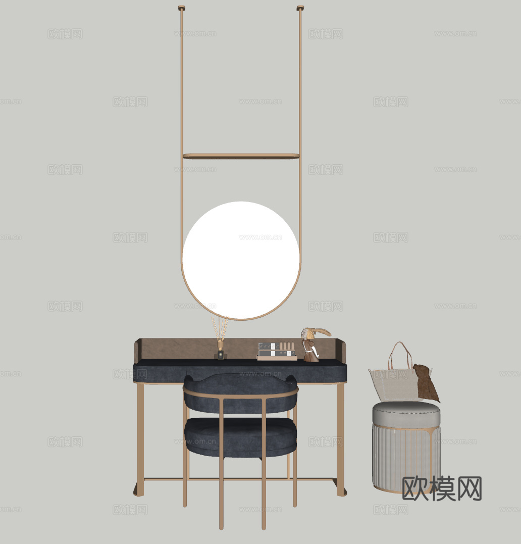 现代梳妆台su模型