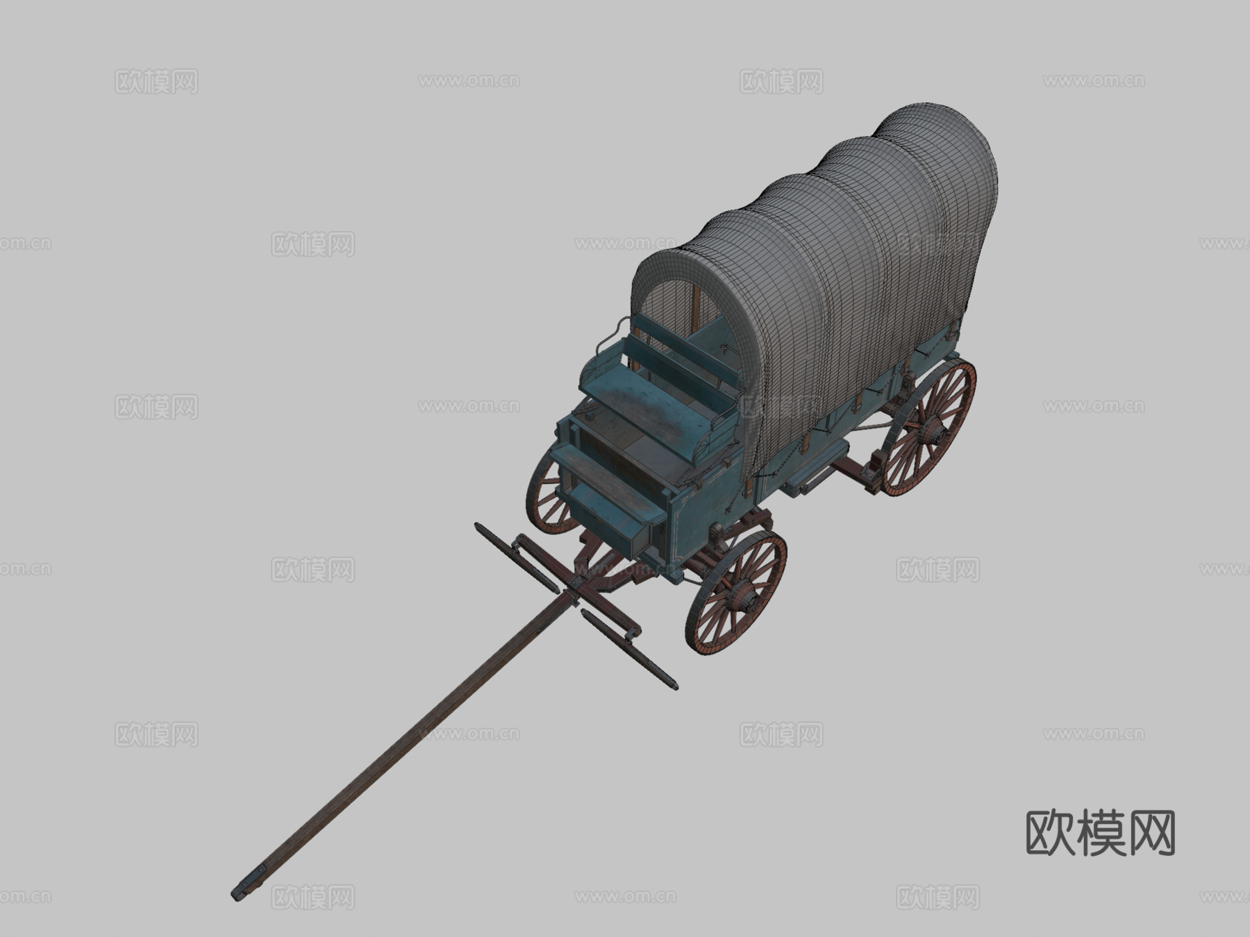 有篷马车su模型