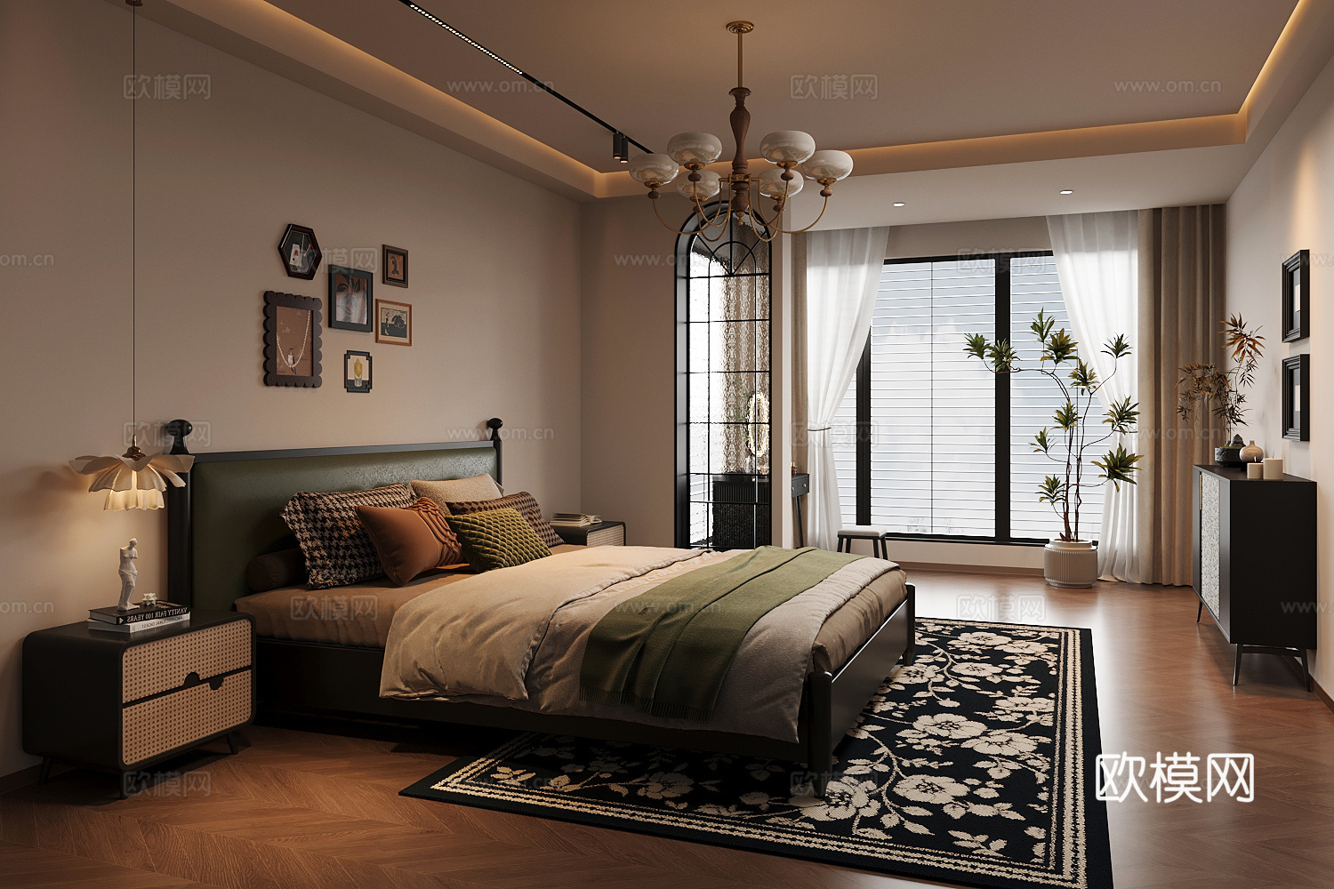 法式复古卧室su模型
