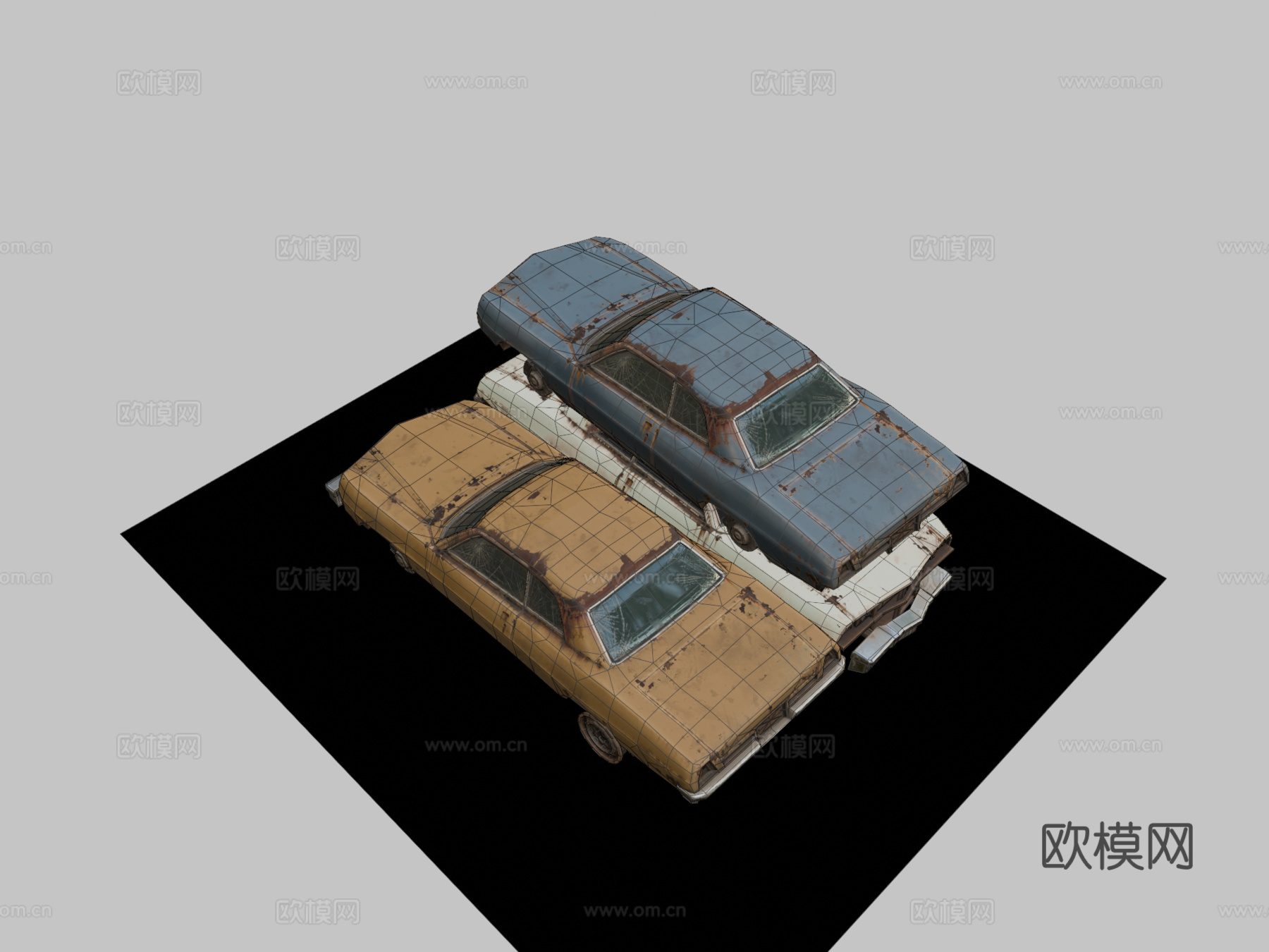 废料场残骸堆su模型