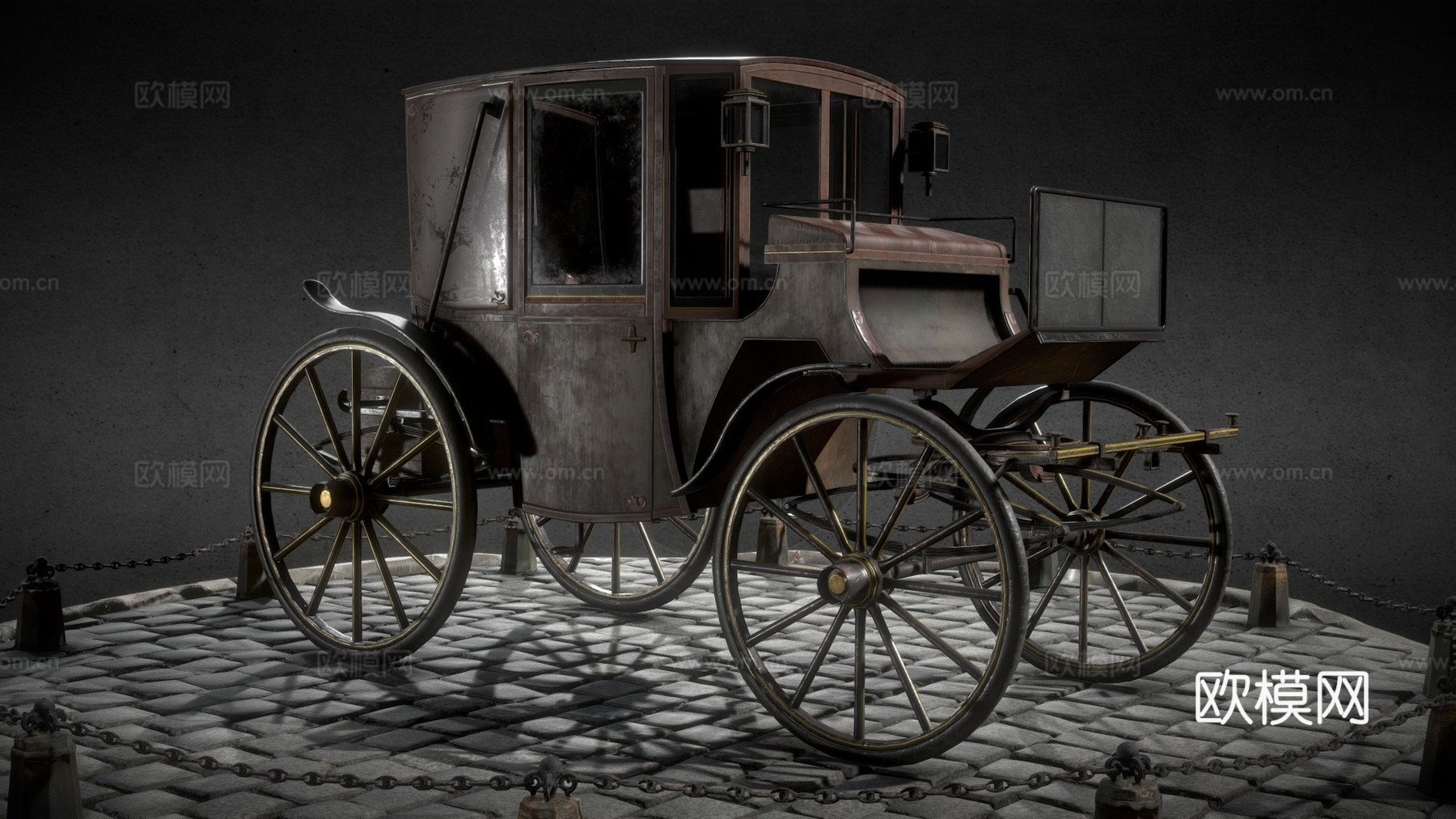 布鲁厄姆马车-游戏就绪3D模型su模型