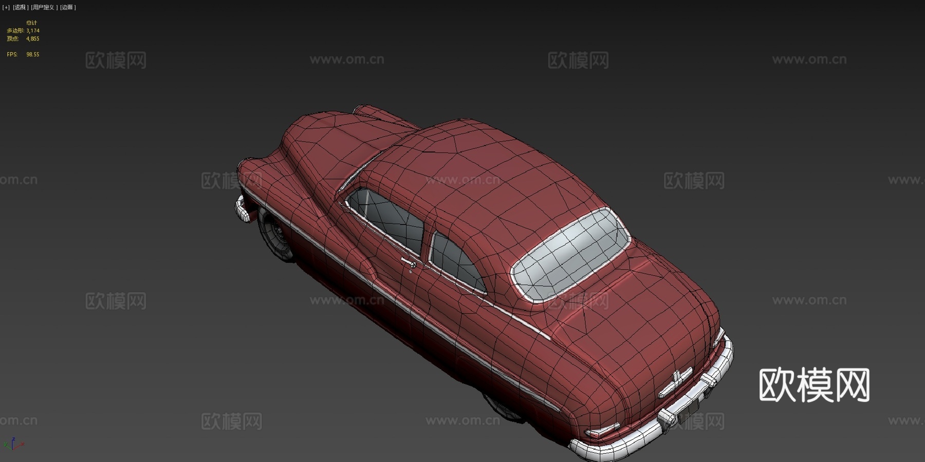 年代双门轿跑车su模型