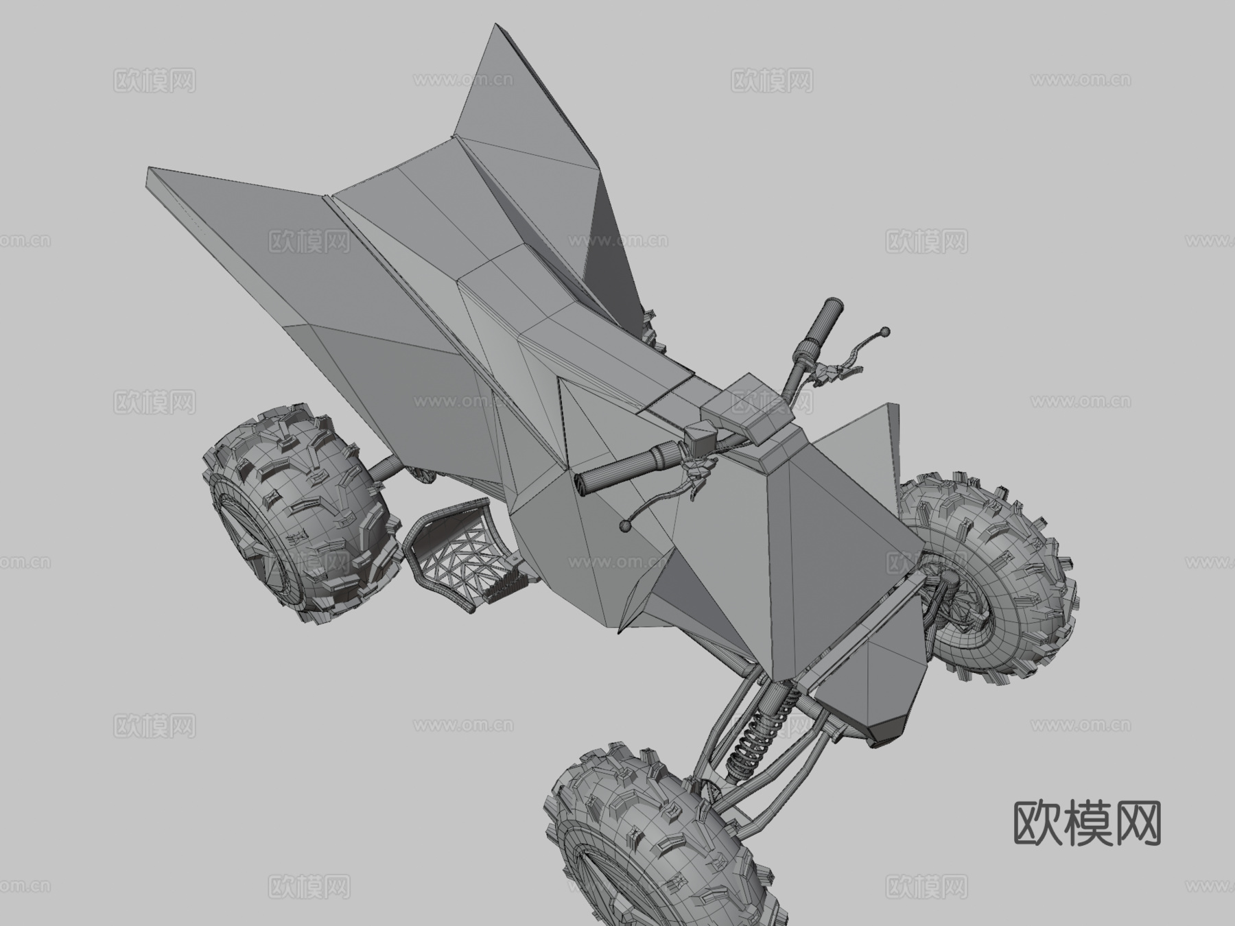 特斯拉赛博四轮车-赛博卡车全地形车su模型