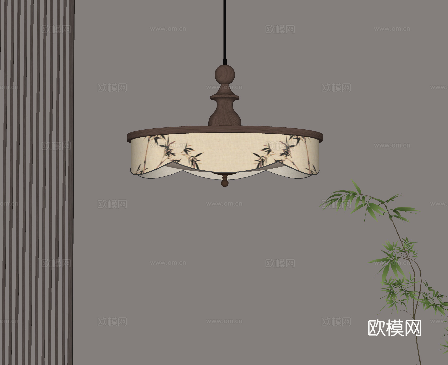 新中式吊灯 餐厅吊灯su模型