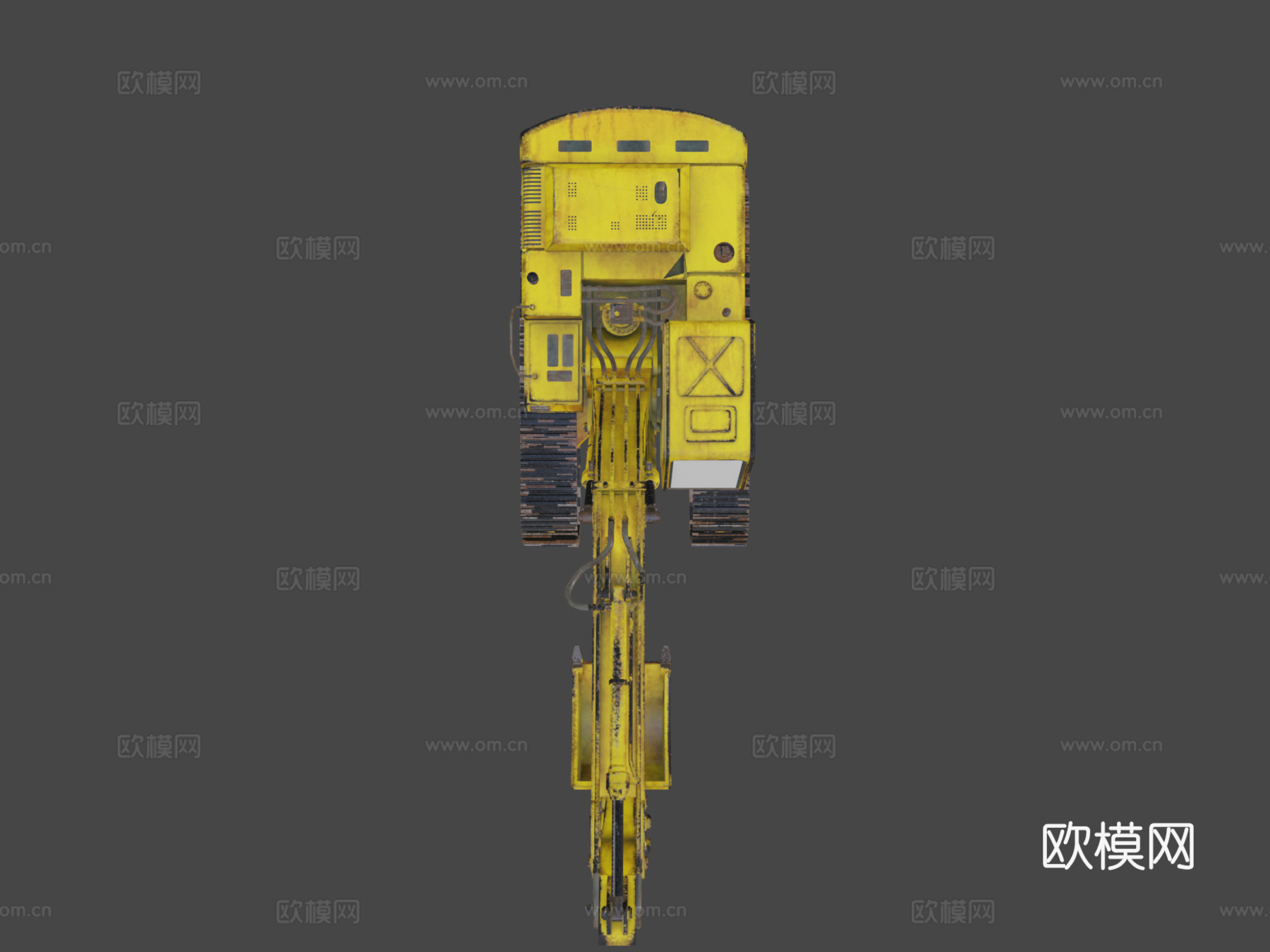 挖掘机起重机执勤中su模型