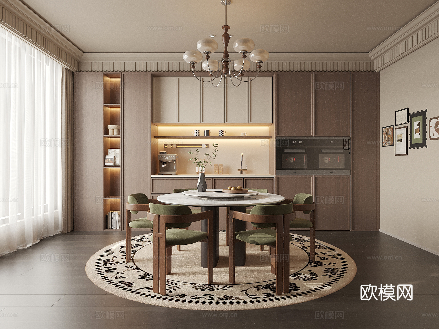 法式中古风餐厅su模型