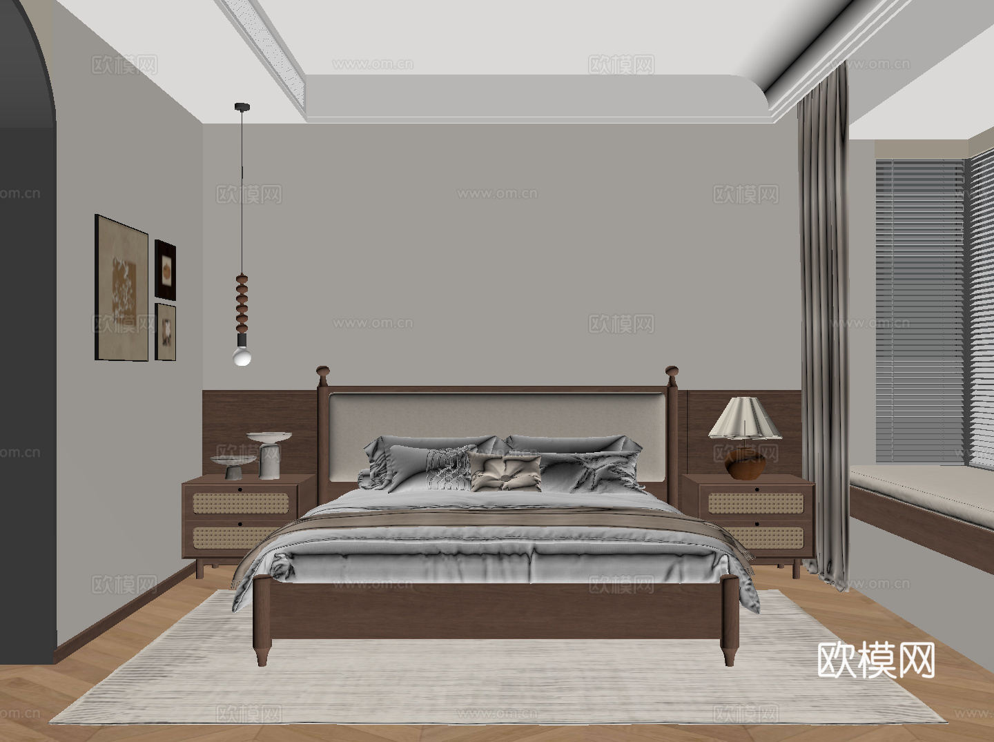 中古卧室su模型