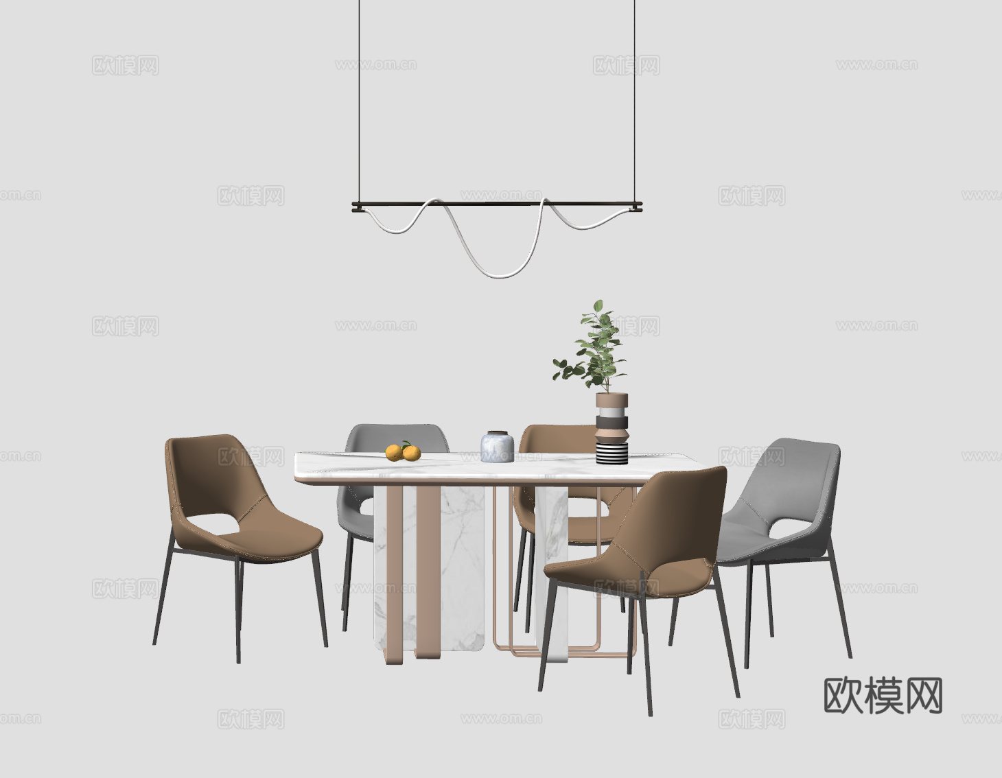 现代餐桌su模型
